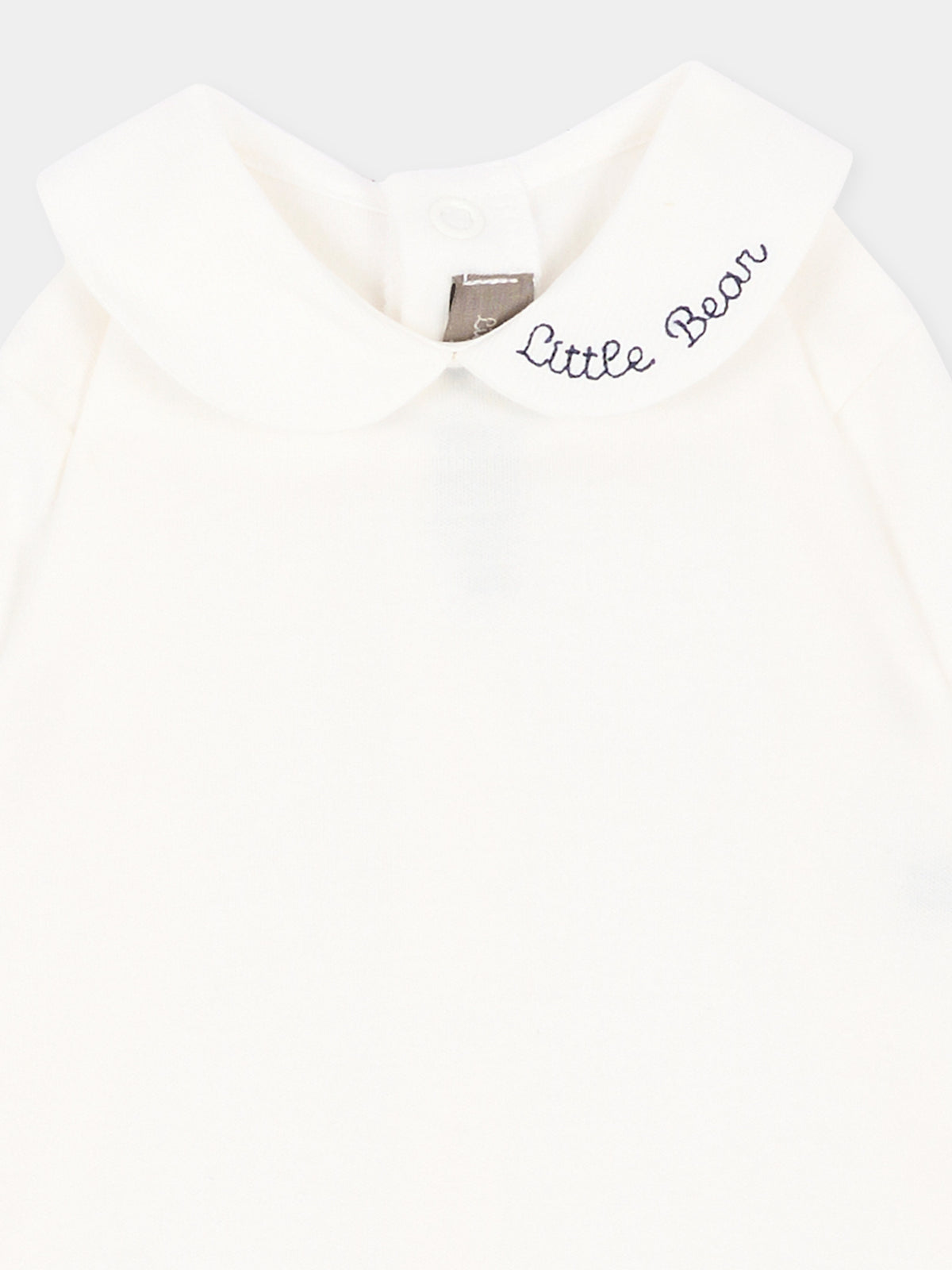 Body avorio per neonato con logo,Little Bear,5024 LATTE/BLU
