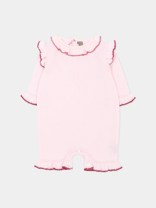 Tutina rosa per neonata con rouches,Little Bear,4125 CIPRIA/VINACCIA
