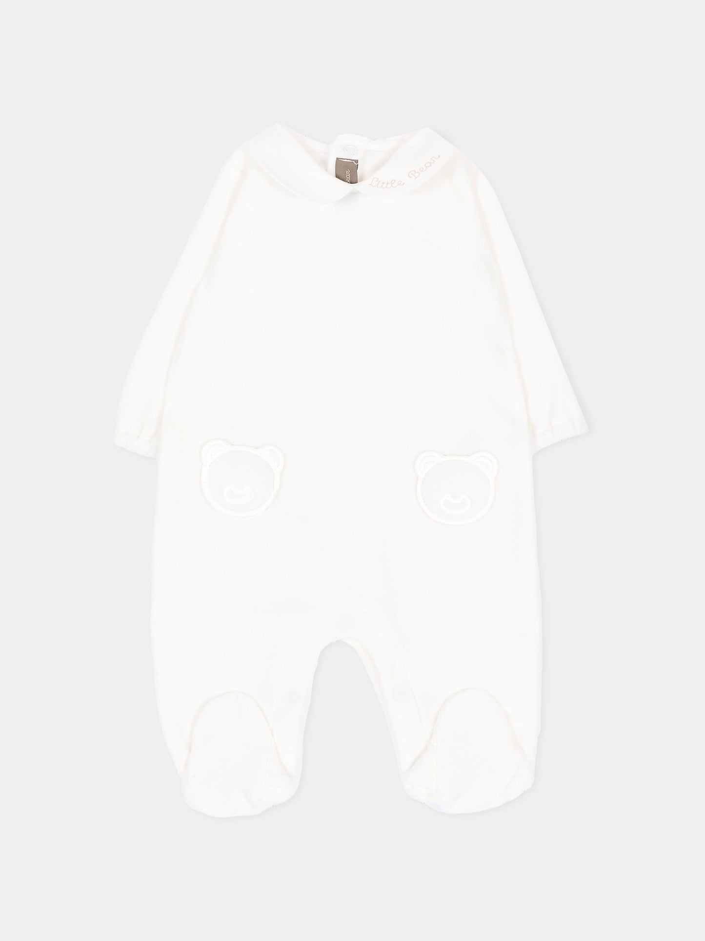 Tutina bianca per neonato con orsetti,Little Bear,4045 LATTE/LATTE