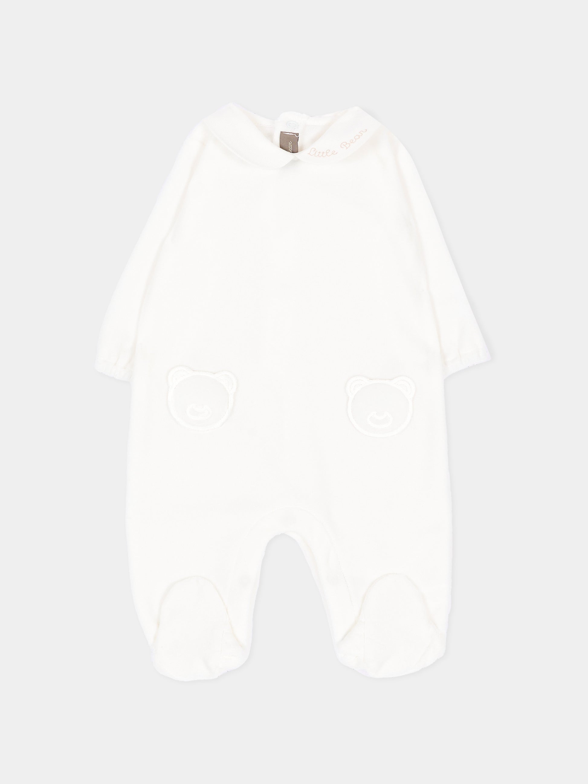 Tutina bianca per neonato con orsetti,Little Bear,4045 LATTE/LATTE