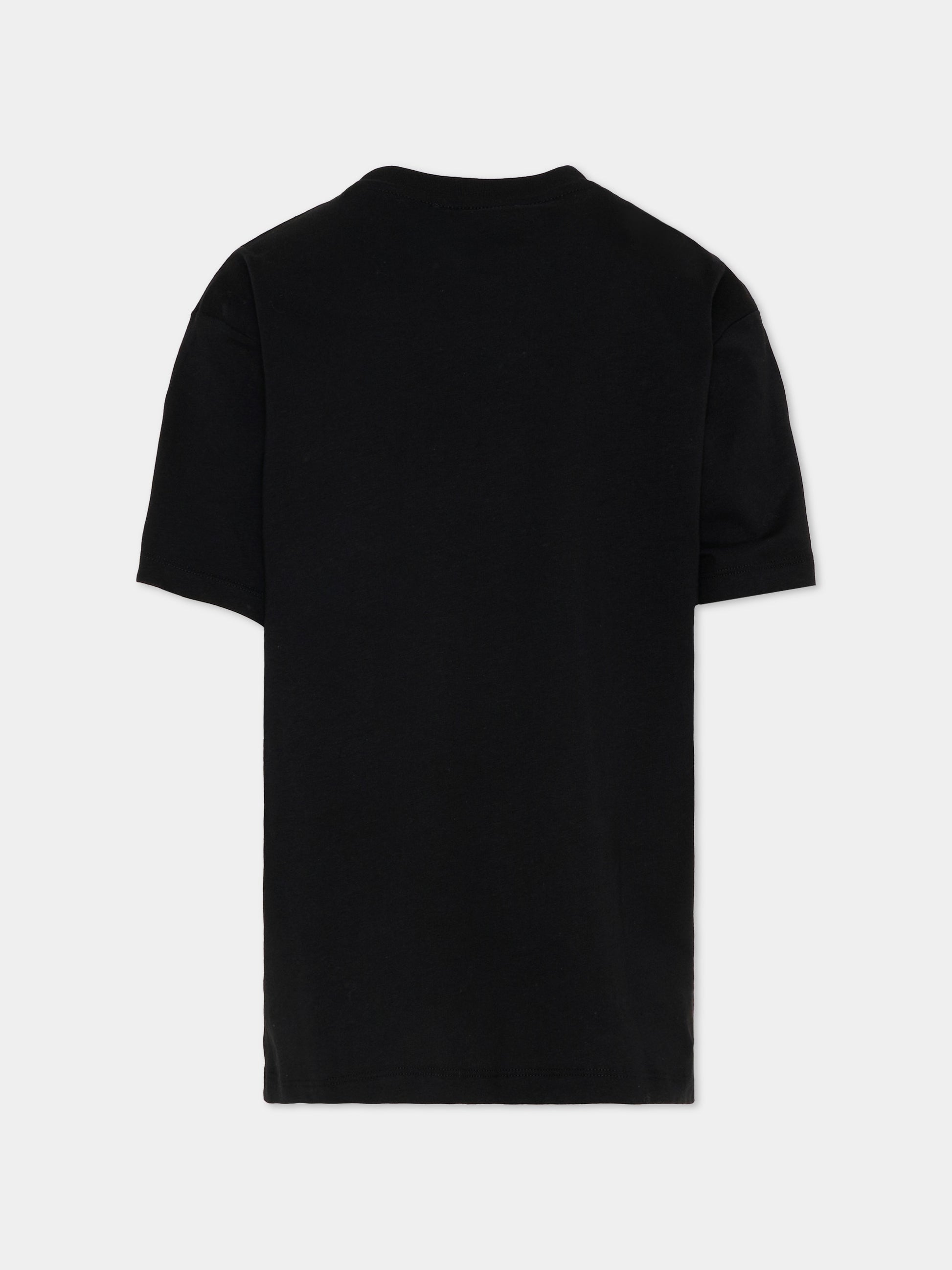 T-Shirt nera per bambino con logo,Msgm Kids,F5MSJBTH222 110