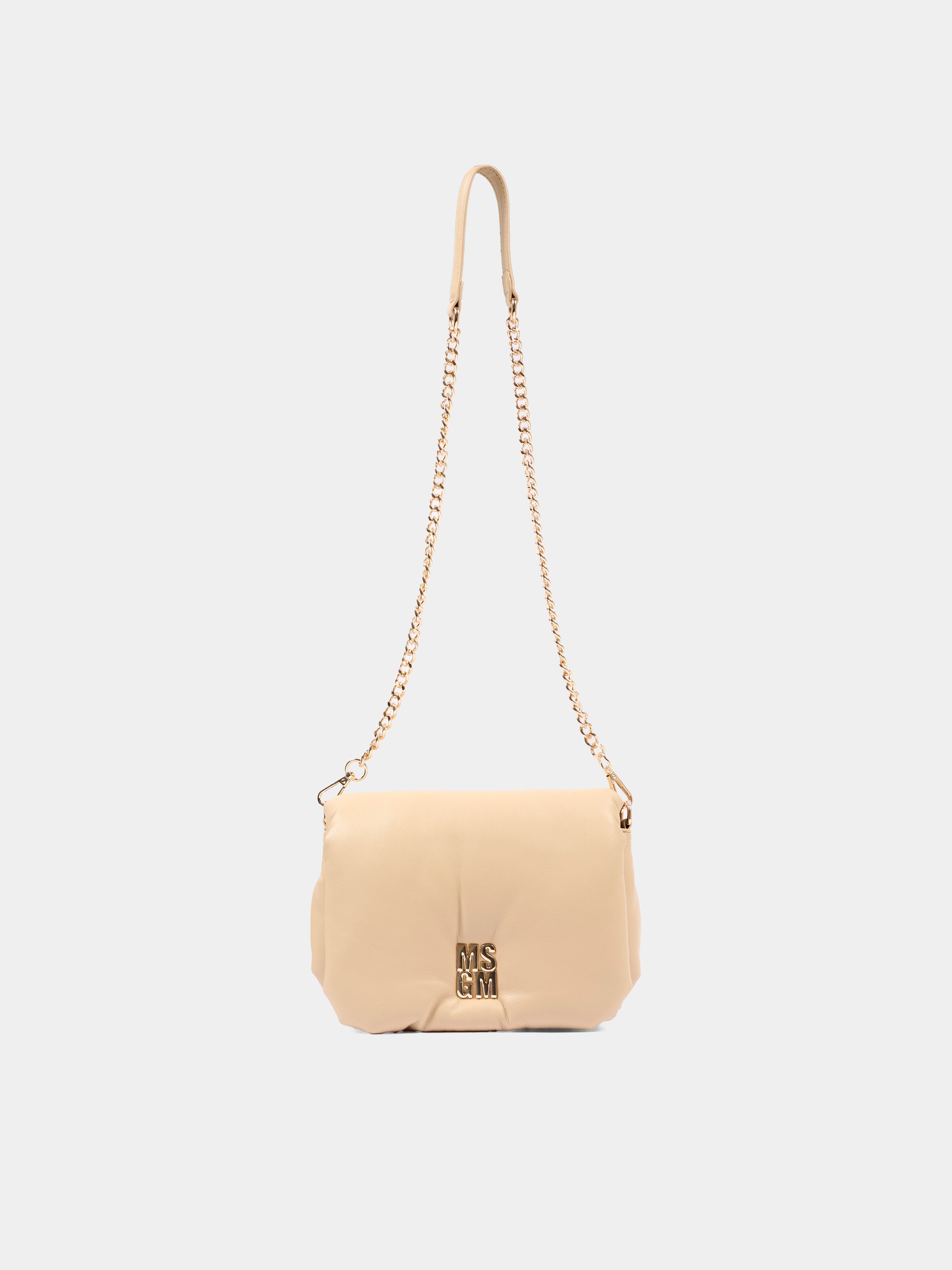 Borsa beige con logo per bambina,Msgm Kids,F5MSJGBA100 MS030