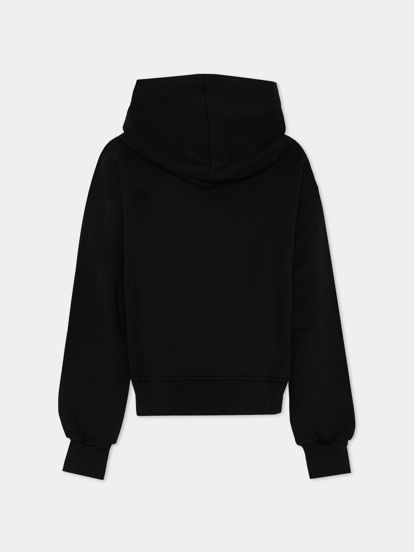 Felpa nera per bambina con logo strass,Msgm Kids,F5MSJGHS193 110