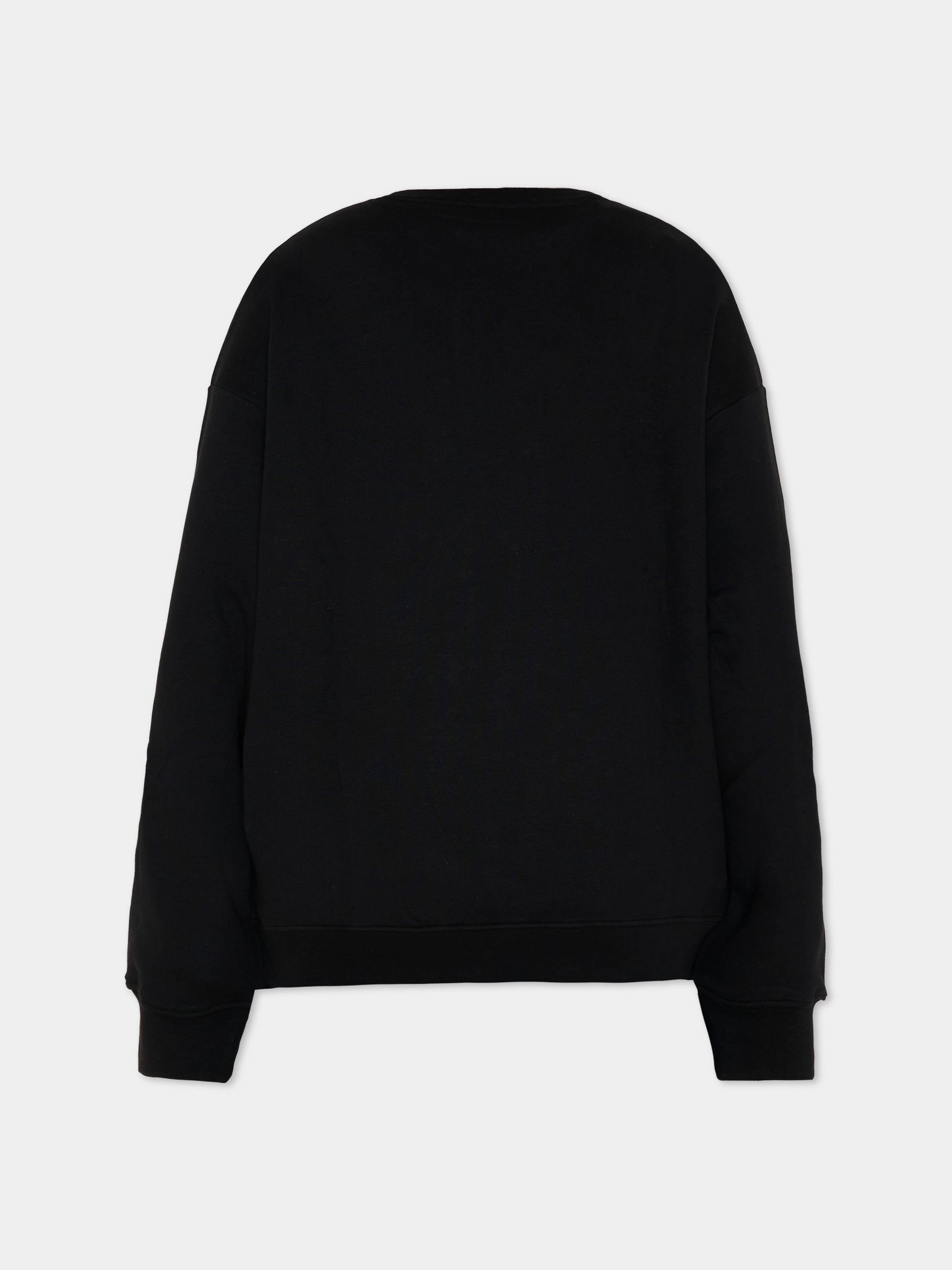Felpa nera per bambina con gattino,Msgm Kids,F5MSJGSW125 110