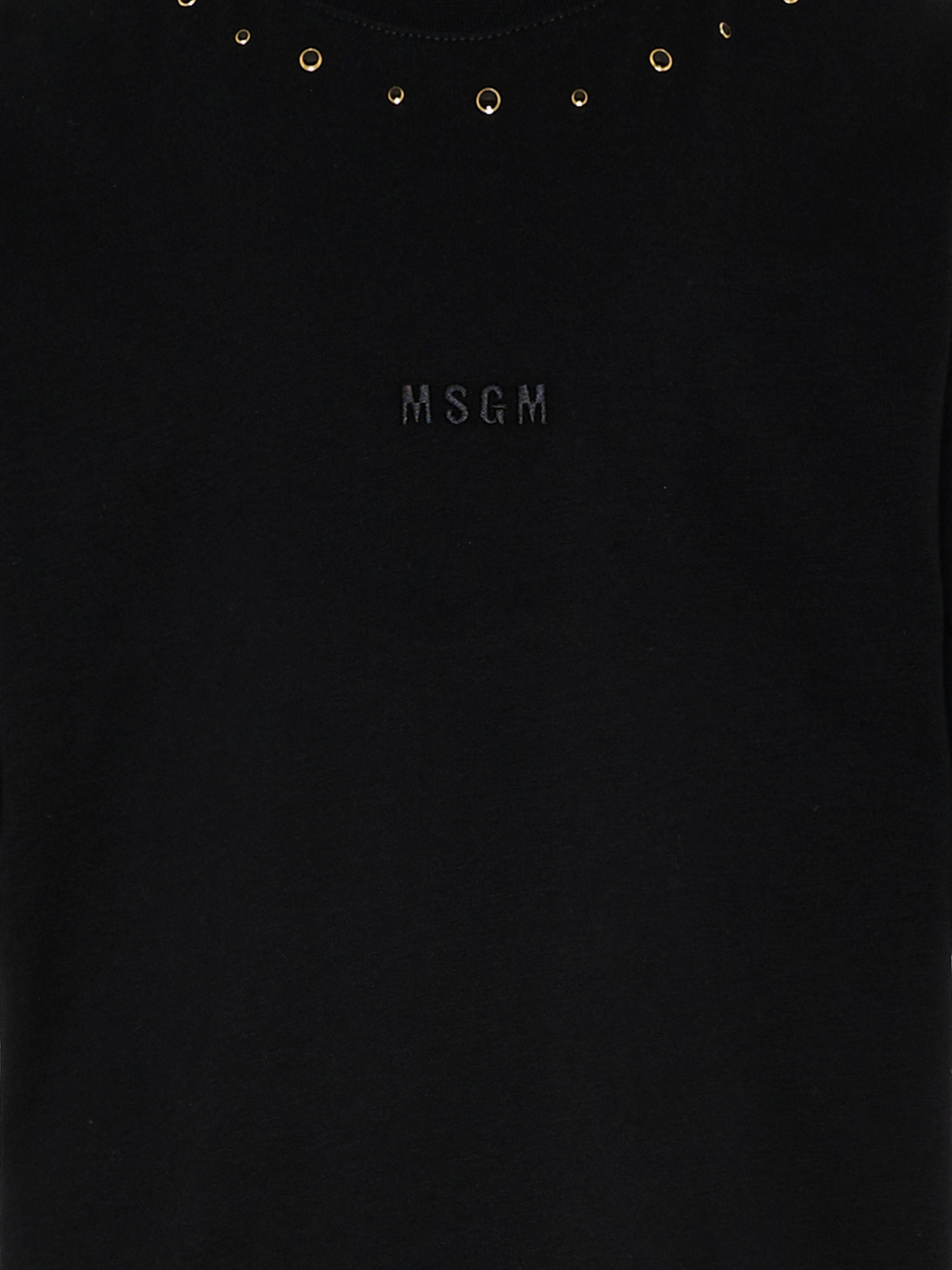 T-Shirt nera per bambina con borchie,Msgm Kids,F5MSJGTH149 110