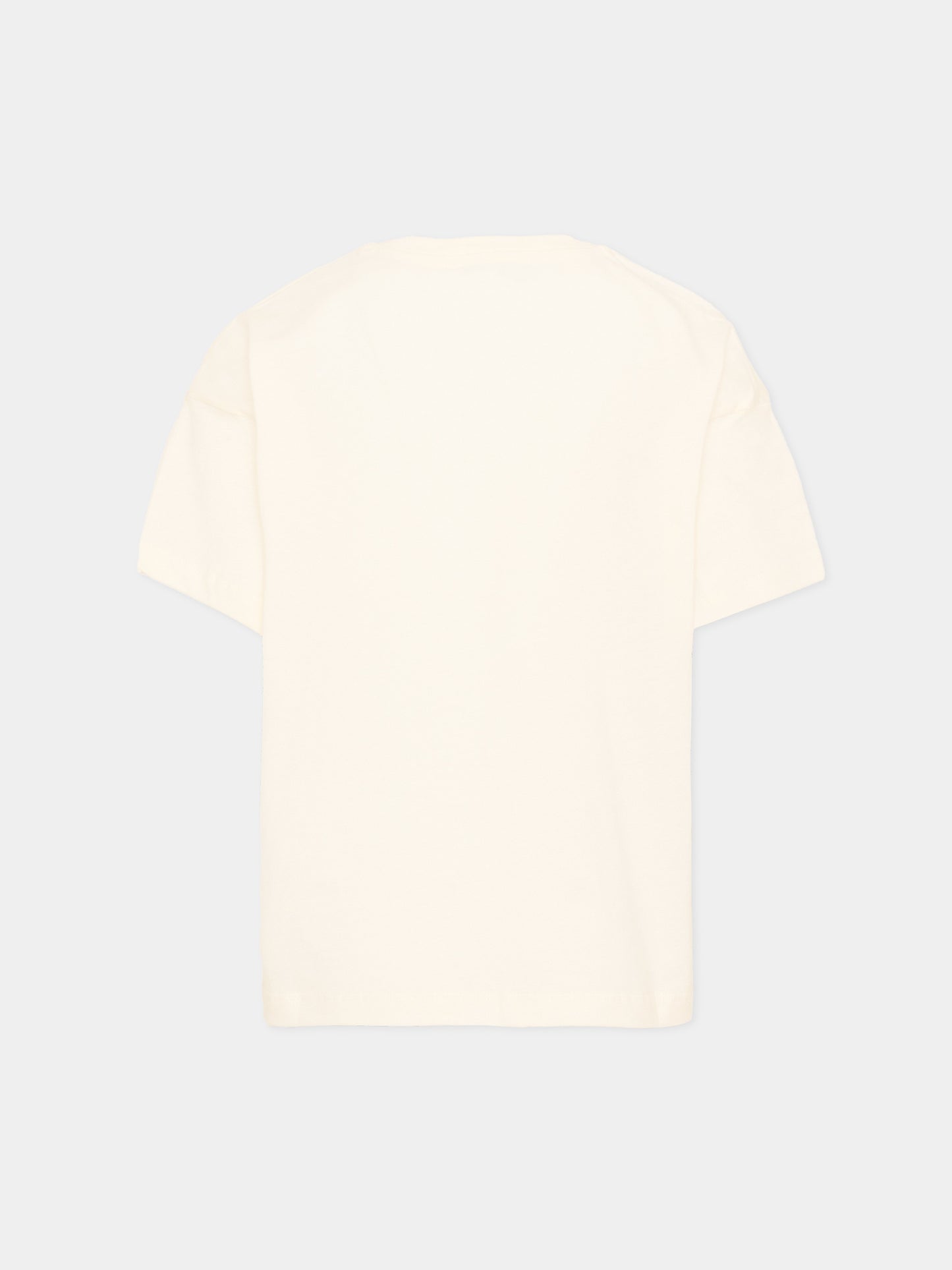 T-Shirt avorio per bambina con logo,Msgm Kids,F5MSJGTH153 013