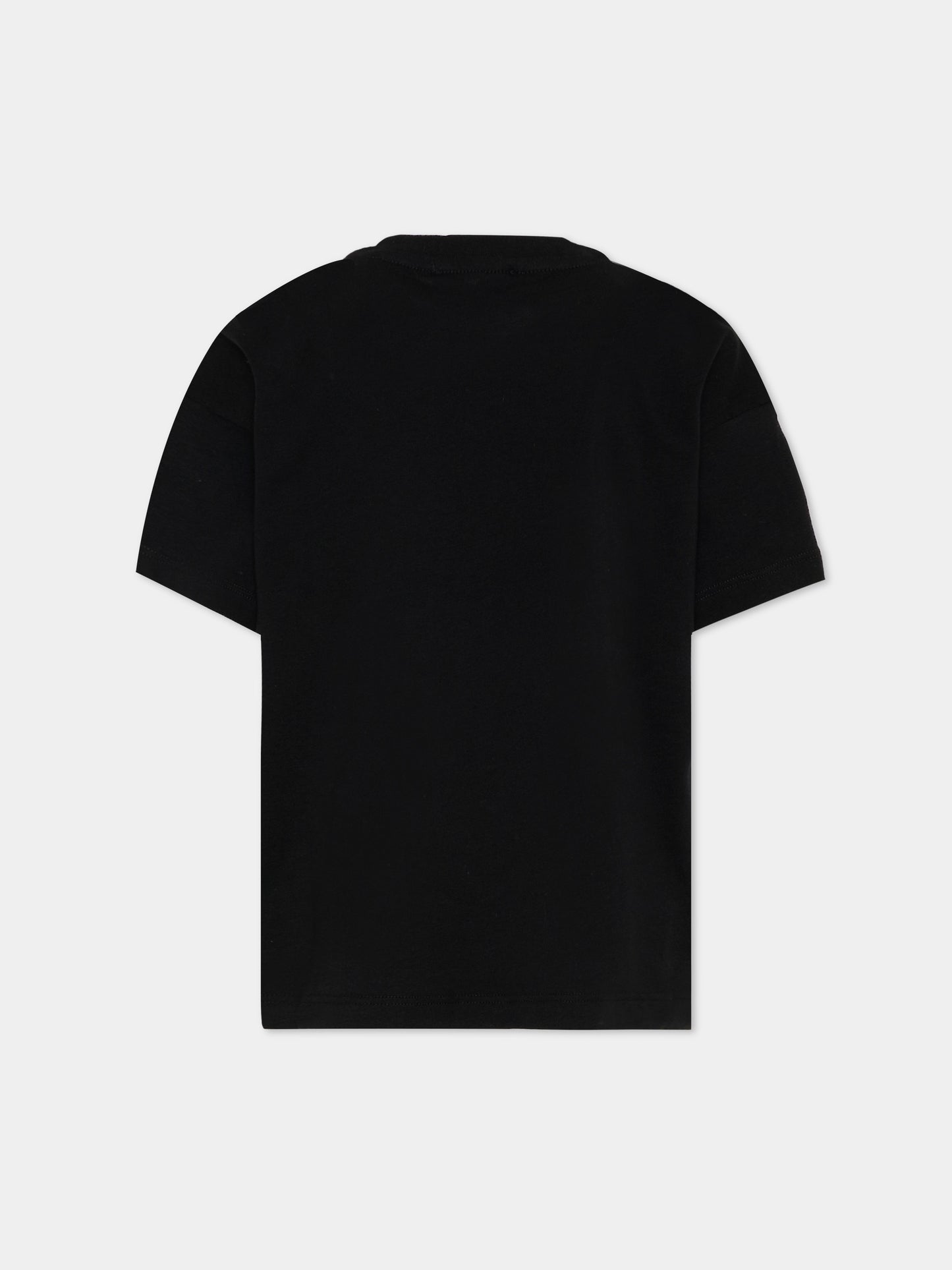 T-Shirt nera per bambina con logo,Msgm Kids,F5MSJGTH153 110