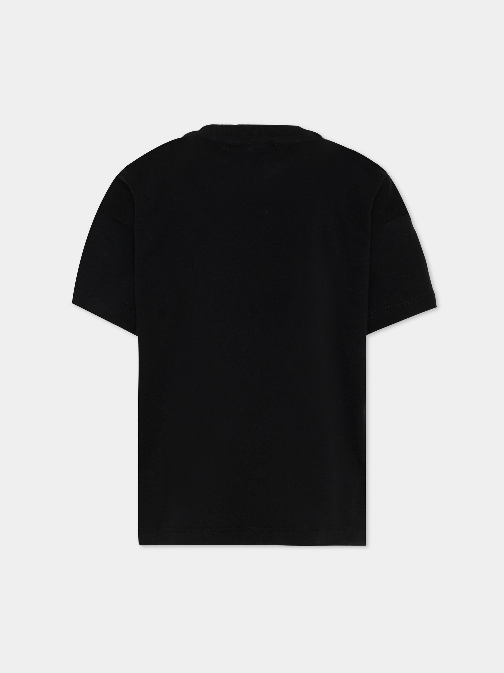 T-Shirt nera per bambina con logo,Msgm Kids,F5MSJGTH153 110
