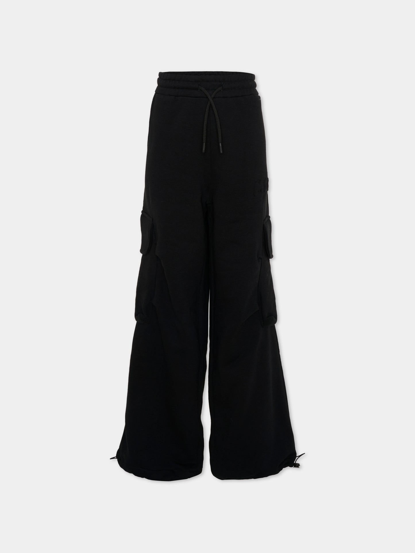 Pantaloni neri per bambina cargo,Msgm Kids,F5MSJUFP025 110