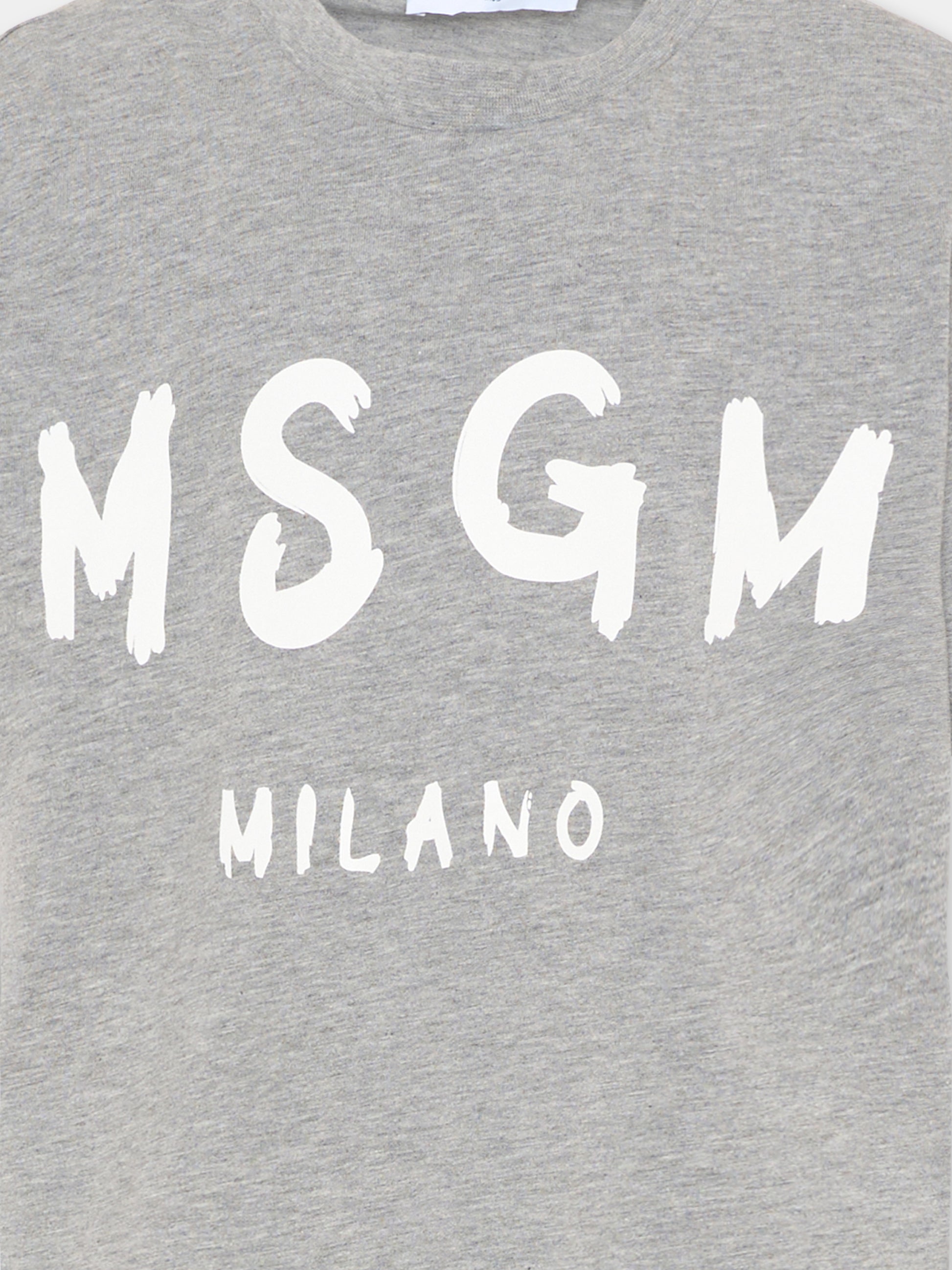 T-Shirt grigia per bambini con logo,Msgm Kids,F5MSJUTH007 104