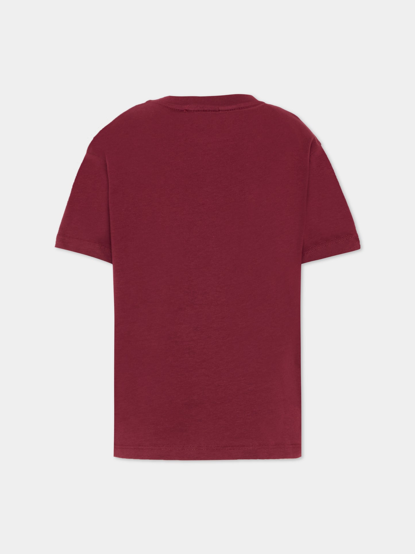 T-Shirt bordeaux per bambini con logo,Msgm Kids,F5MSJUTH011 MS034