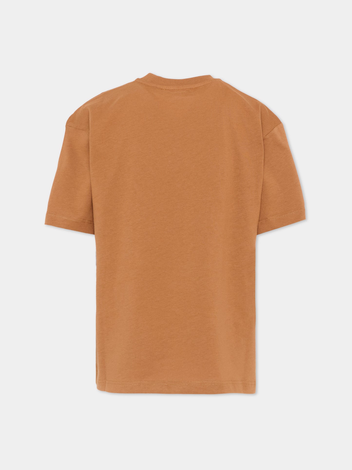 T-Shirt marrone per bambini con logo,Msgm Kids,F5MSJUTH011 MS046