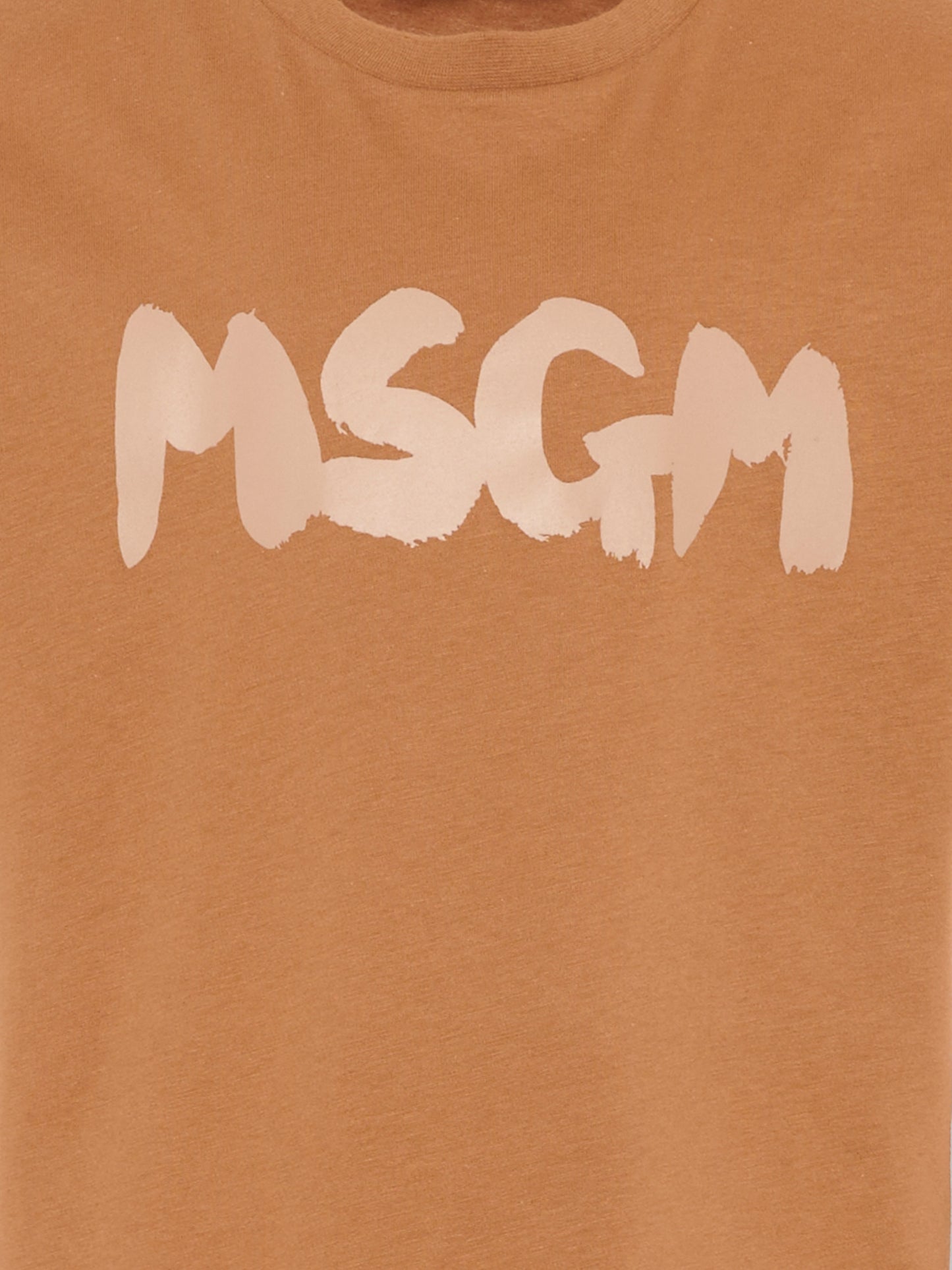 T-Shirt marrone per bambini con logo,Msgm Kids,F5MSJUTH011 MS046