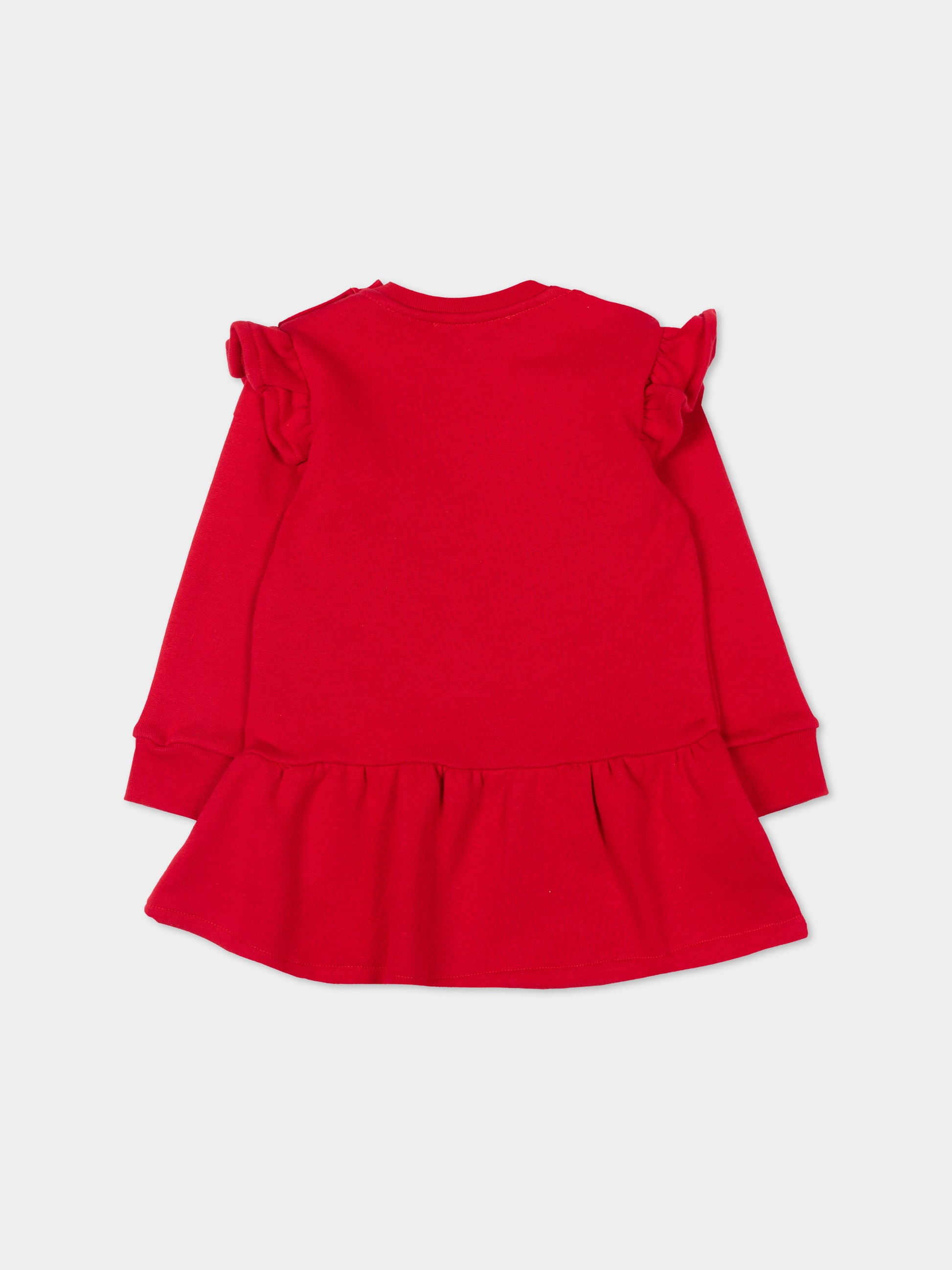 Vestito rosso per neonata con logo,Msgm Kids,F5MSNGDR290 MS031