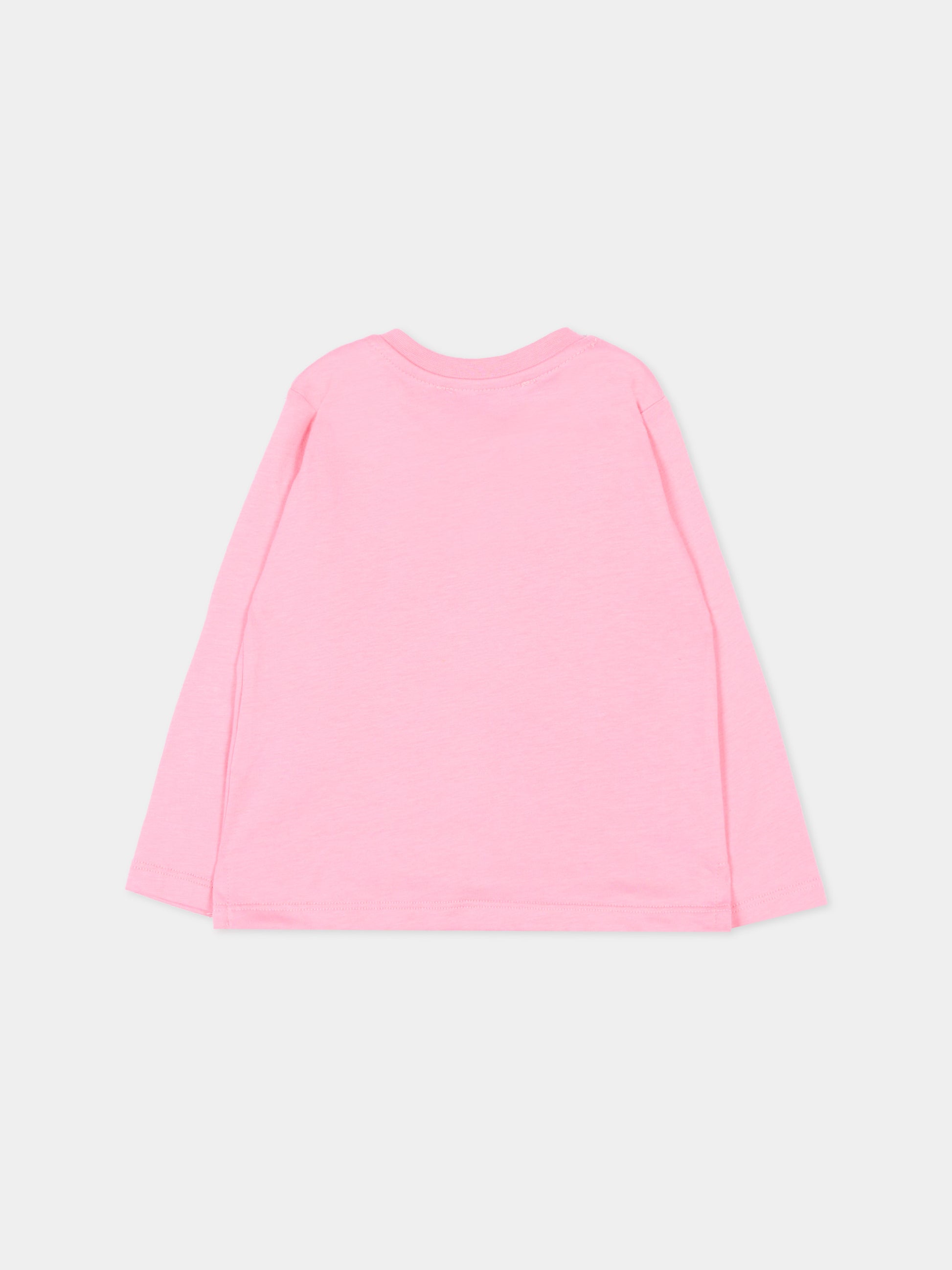 T-Shirt rosa con gattino per neonata,Msgm Kids,F5MSNGTH285 MS038