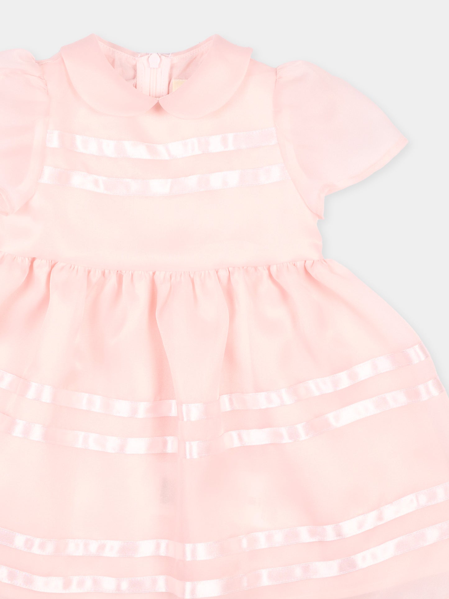 Abito rosa per neonata con nastri,Simonetta,SZ1011 O0075 51E