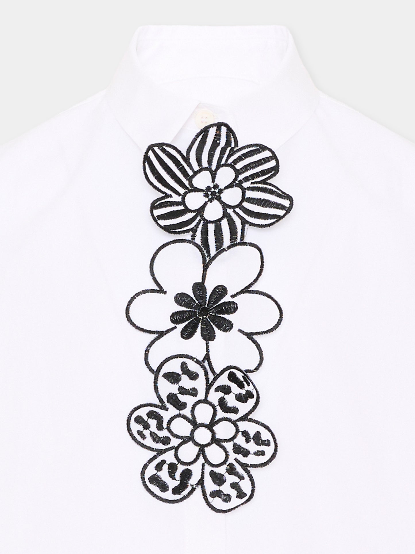 Camicia bianca per bambina con ricamo,Simonetta,SZ5A60 P0013 100