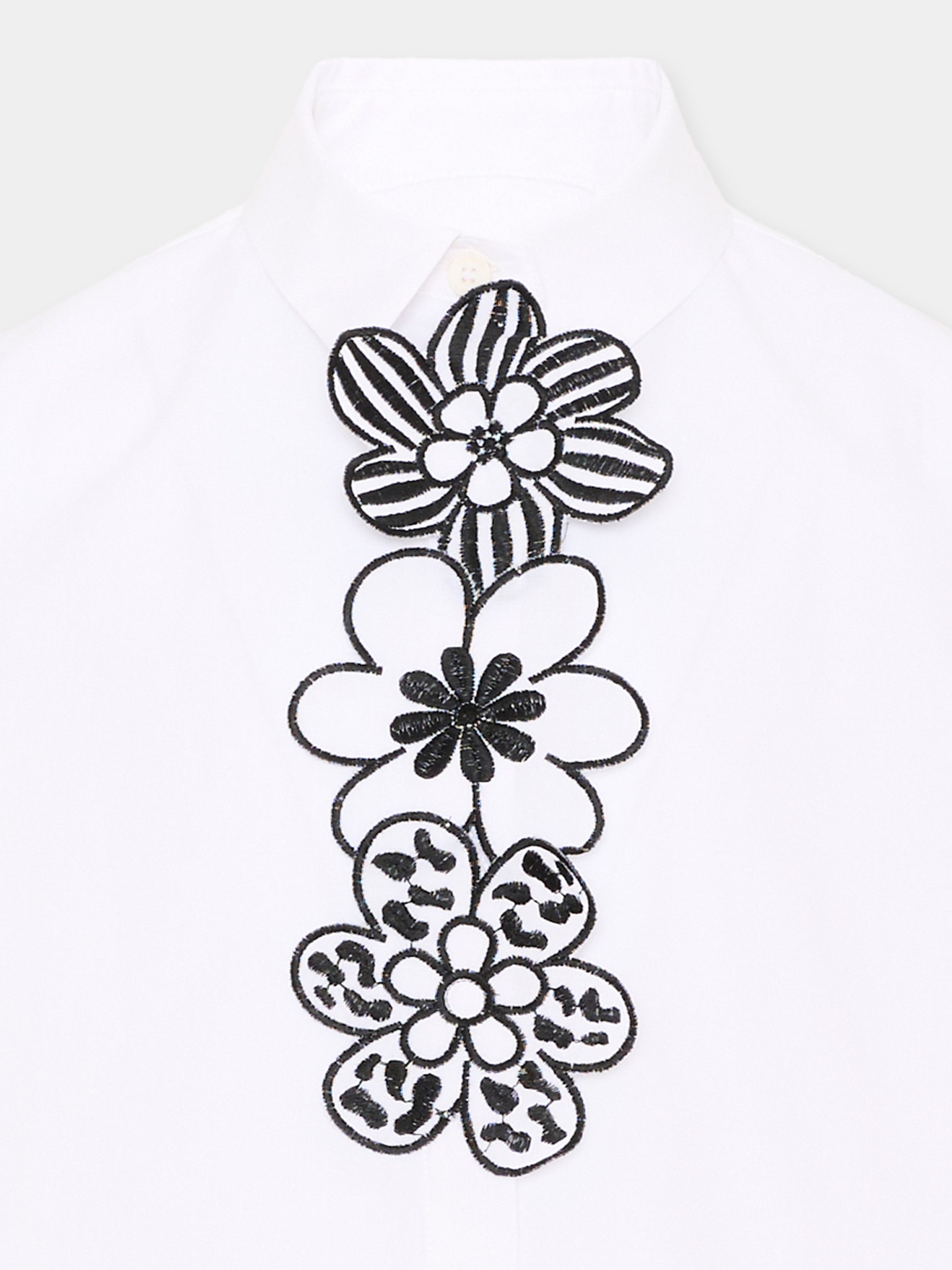 Camicia bianca per bambina con ricamo,Simonetta,SZ5A60 P0013 100
