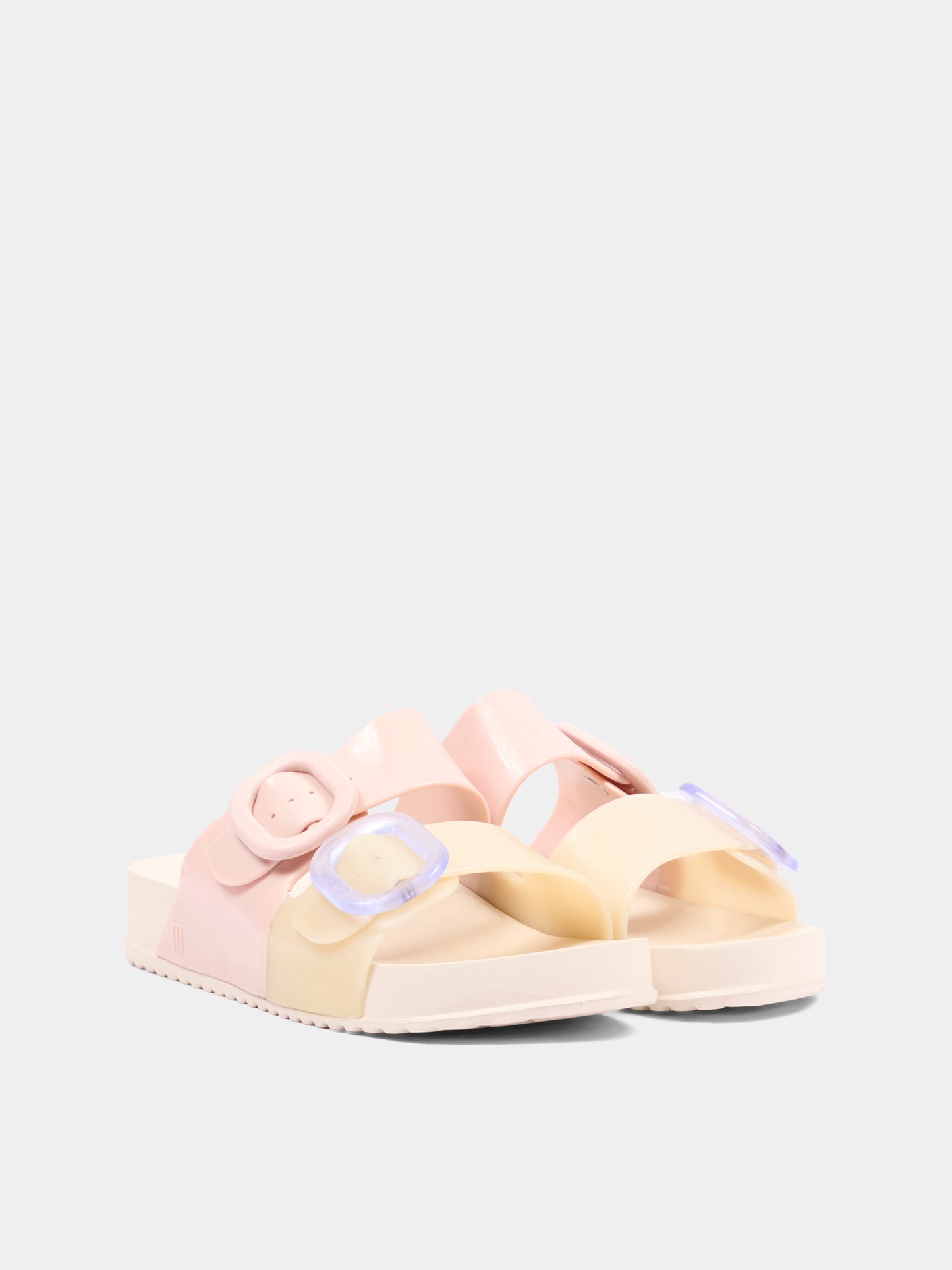 Ciabatte beige per bambina bicolore,Mini Melissa,S-33913-AN709