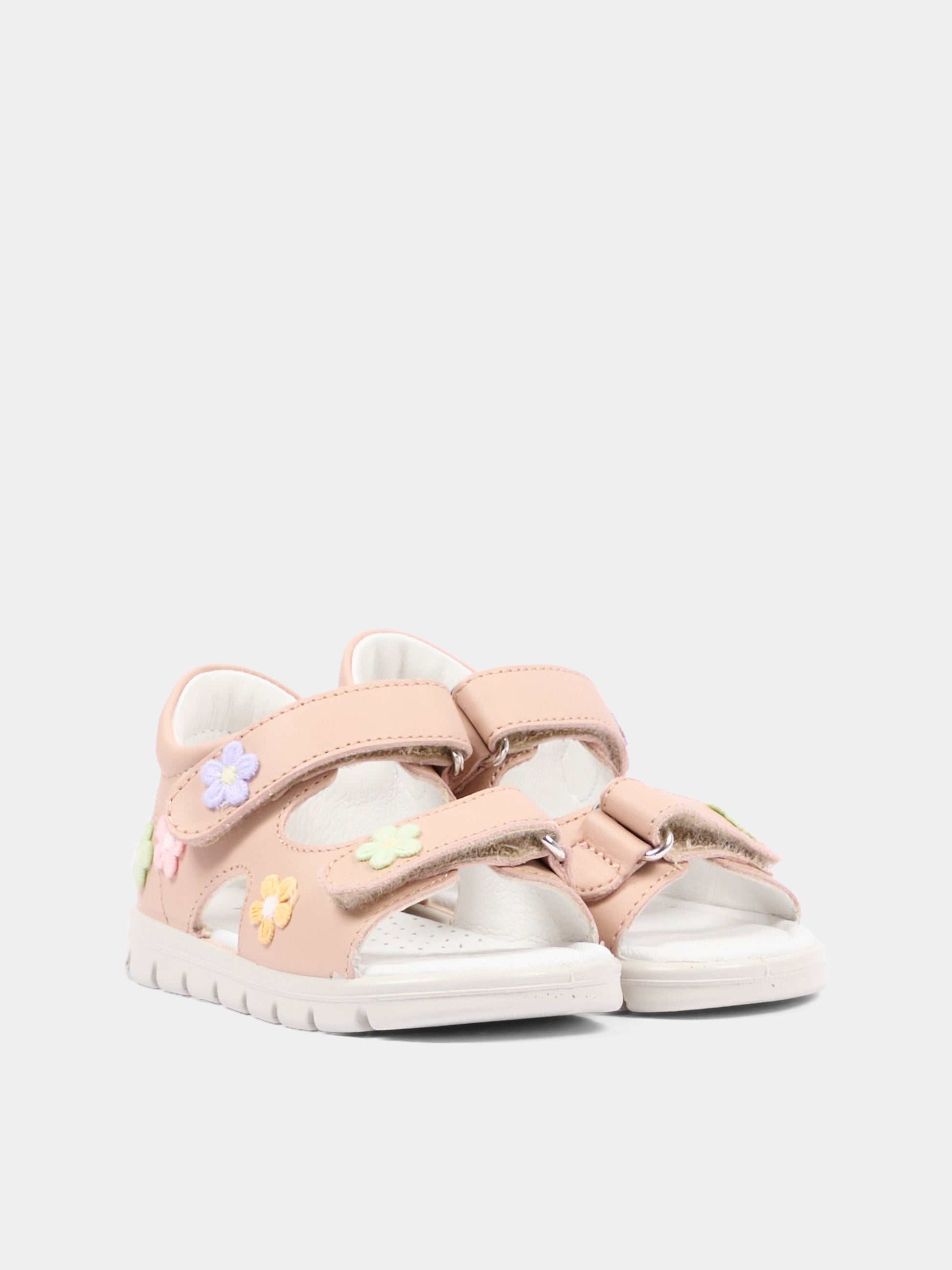 Sandali rosa Pufyt per bambina con fiori,Falcotto,001 1501152 01 0M04