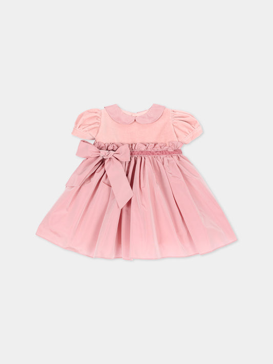 Abito elegante rosa per neonata con fiocco,Mariella Ferrari,ABS17MC 070 079