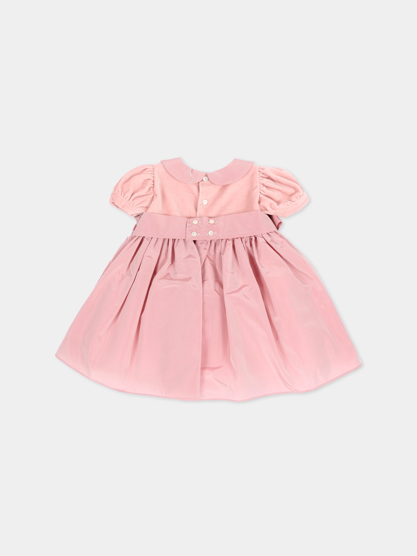 Abito elegante rosa per neonata con fiocco,Mariella Ferrari,ABS17MC 070 079