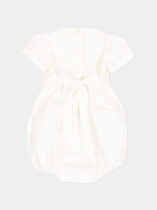 Pagliaccetto beige per neonata con fiocco,Mariella Ferrari,PGD4 005