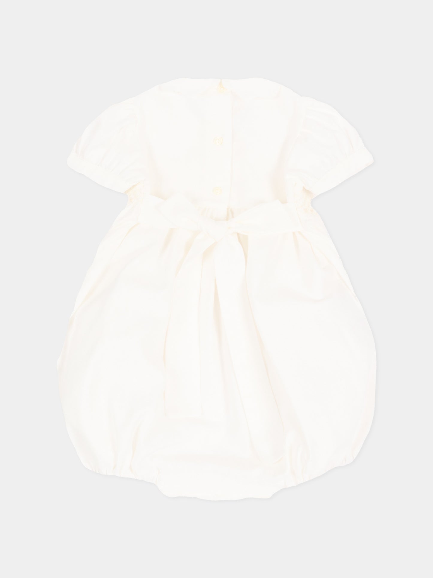 Pagliaccetto beige per neonata con fiocco,Mariella Ferrari,PGD4 005