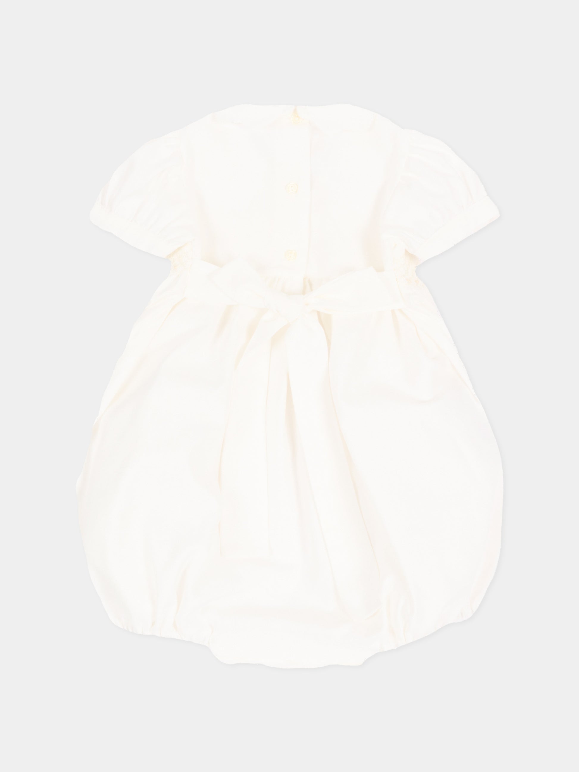 Pagliaccetto beige per neonata con fiocco,Mariella Ferrari,PGD4 005
