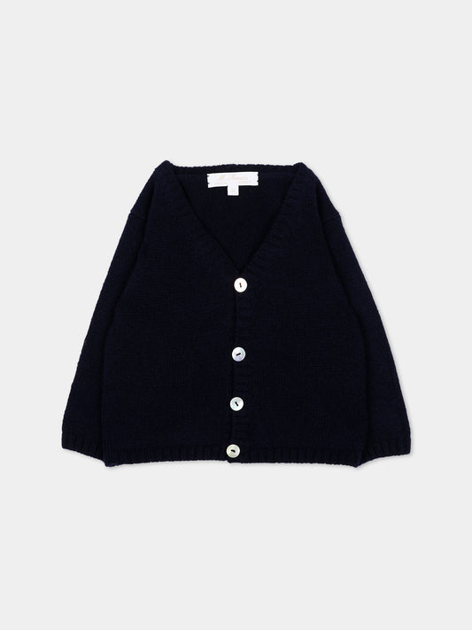 Cardigan blu per neonato con bottoni,Mariella Ferrari,MGM11 143