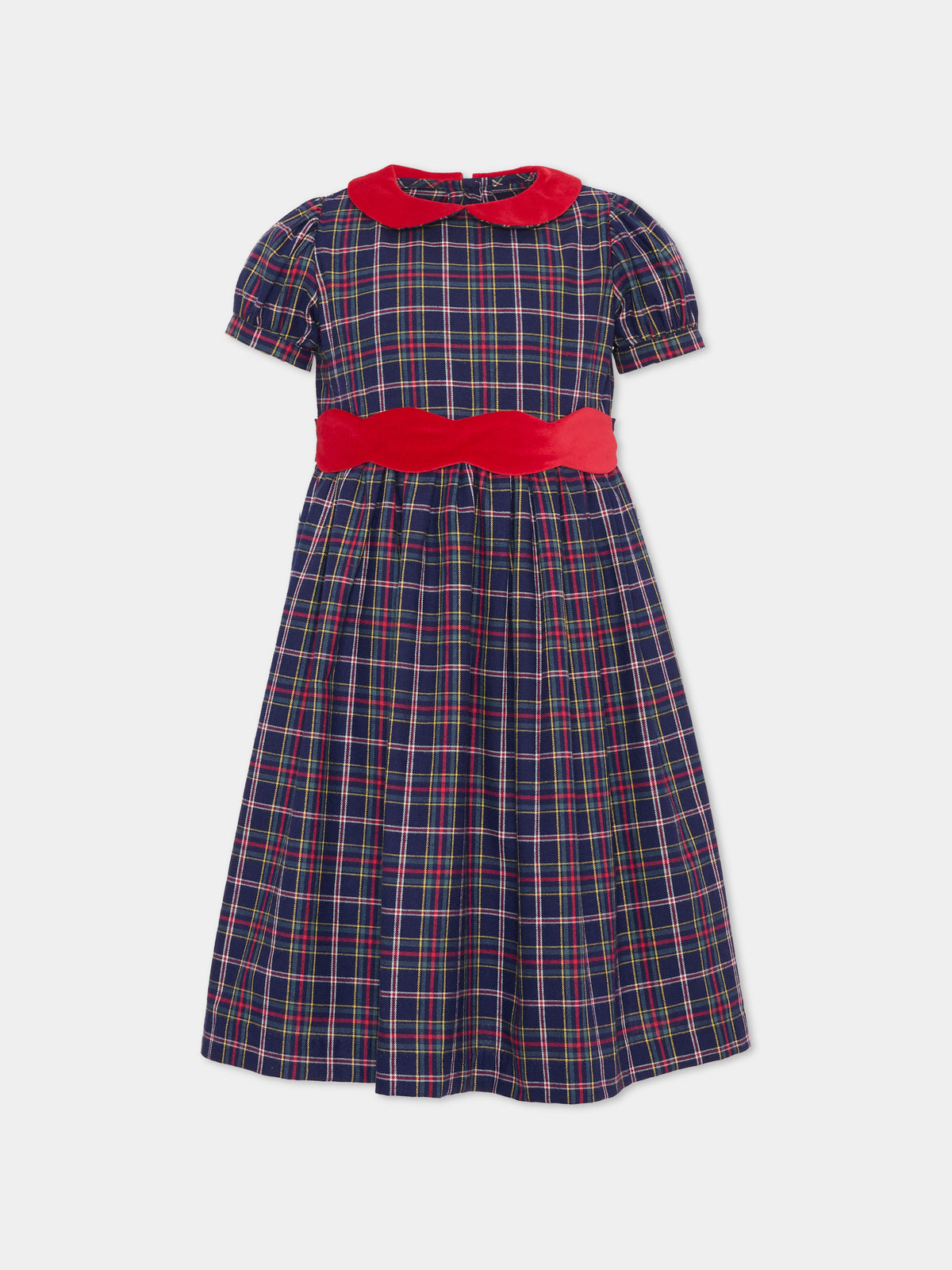 Abito elegante blu per bambina tartan,Mariella Ferrari,ABQ15MC 027