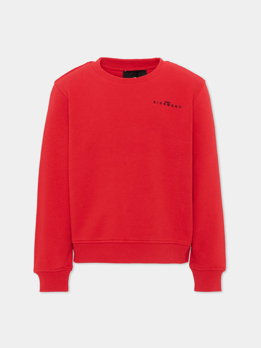 Felpa rossa per bambini con logo,Richmond,RBA26176FE RED RED