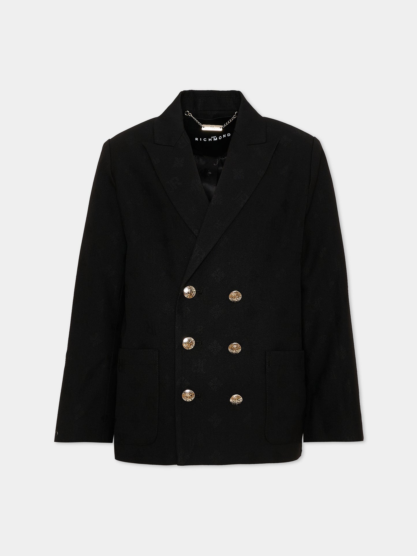 Giacche nero per bambino con logo all-over,Richmond,RBA26100GC JR_M.BLACK JR MONOGRAM BLACK