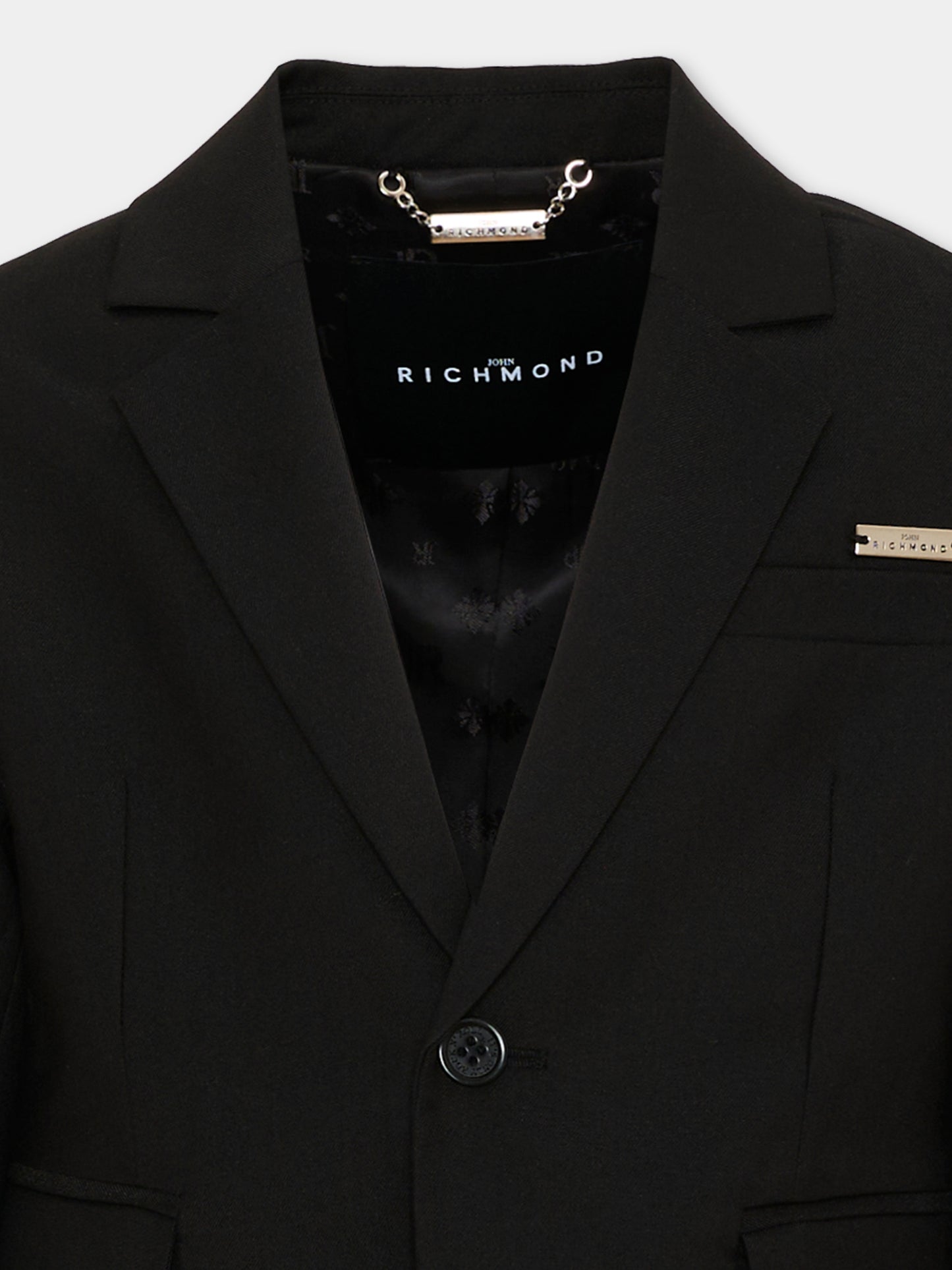 Giacca nera per bambino con logo,Richmond,RBA26124GC BLACK BLACK