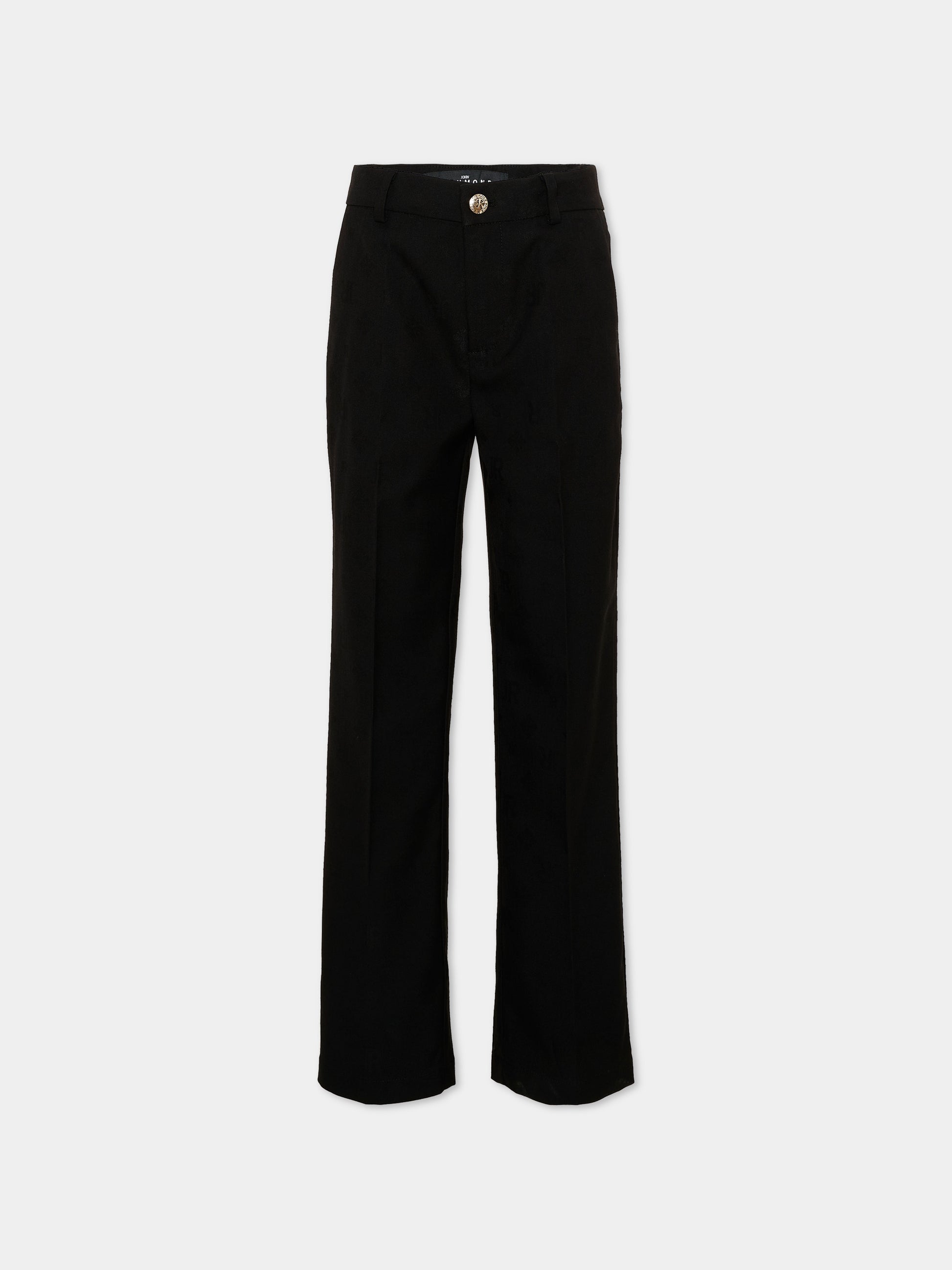 Pantaloni neri per bambino con logo,Richmond,RBA26101PA JR_M.BLACK JR MONOGRAM BLACK