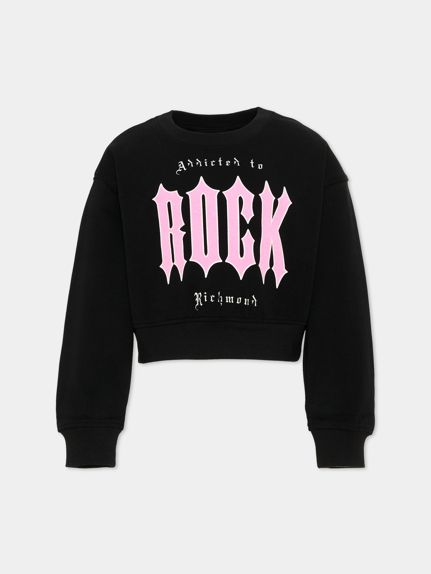 Felpa nera per bambina con logo,Richmond,RGA26166FE BLACK BLACK