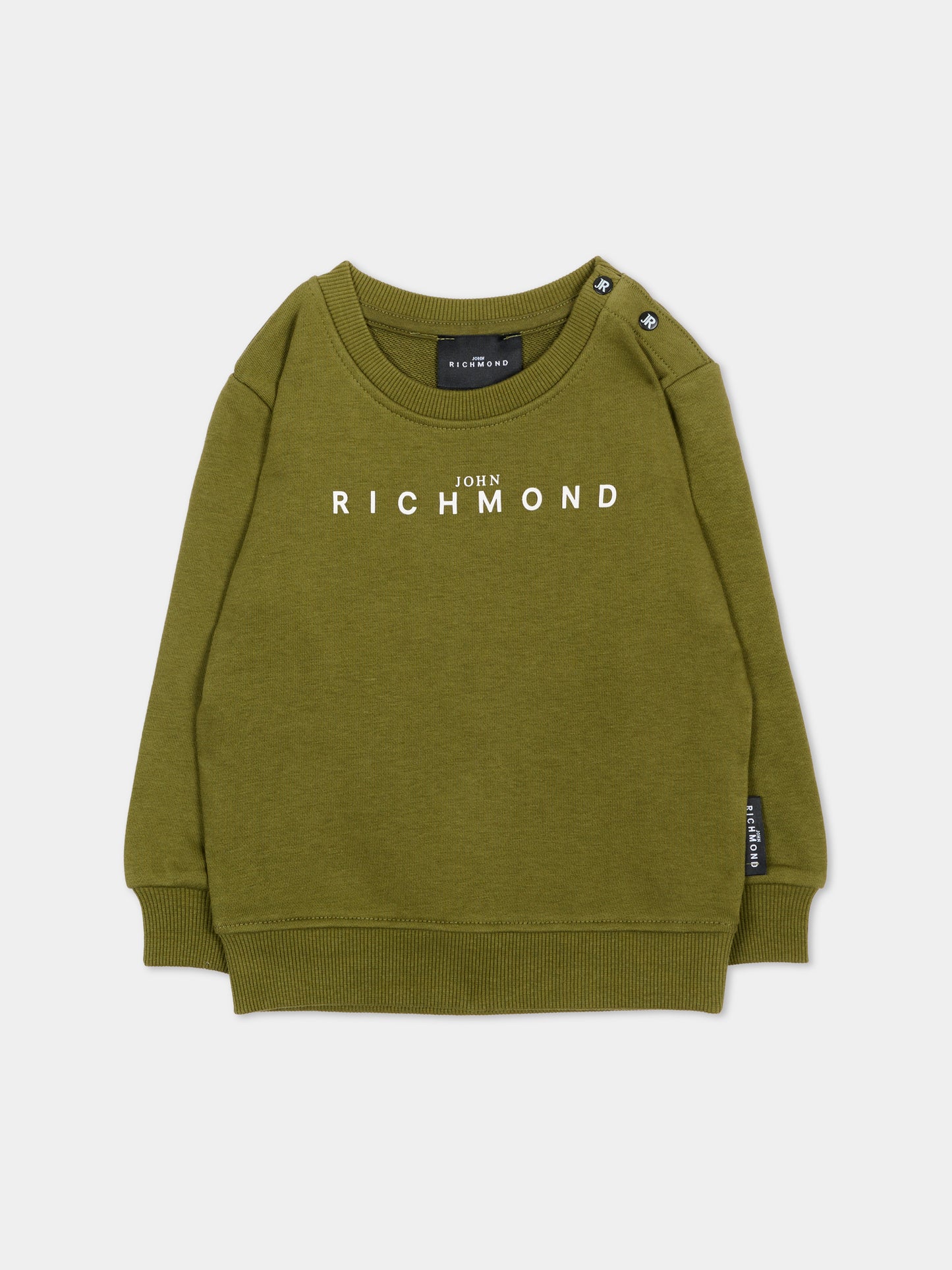 Felpa verde per neonato con logo,Richmond,RIA26003FE GREEN_MIL GREEN MILITARY.