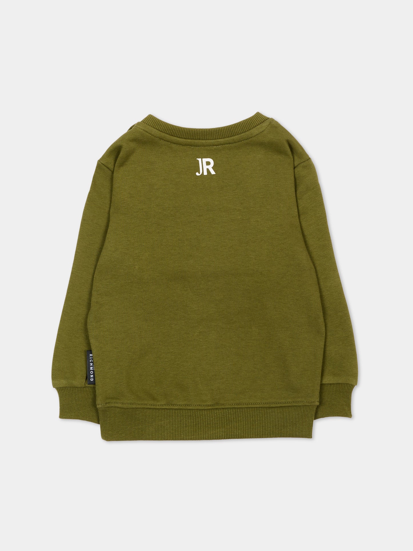 Felpa verde per neonato con logo,Richmond,RIA26003FE GREEN_MIL GREEN MILITARY.