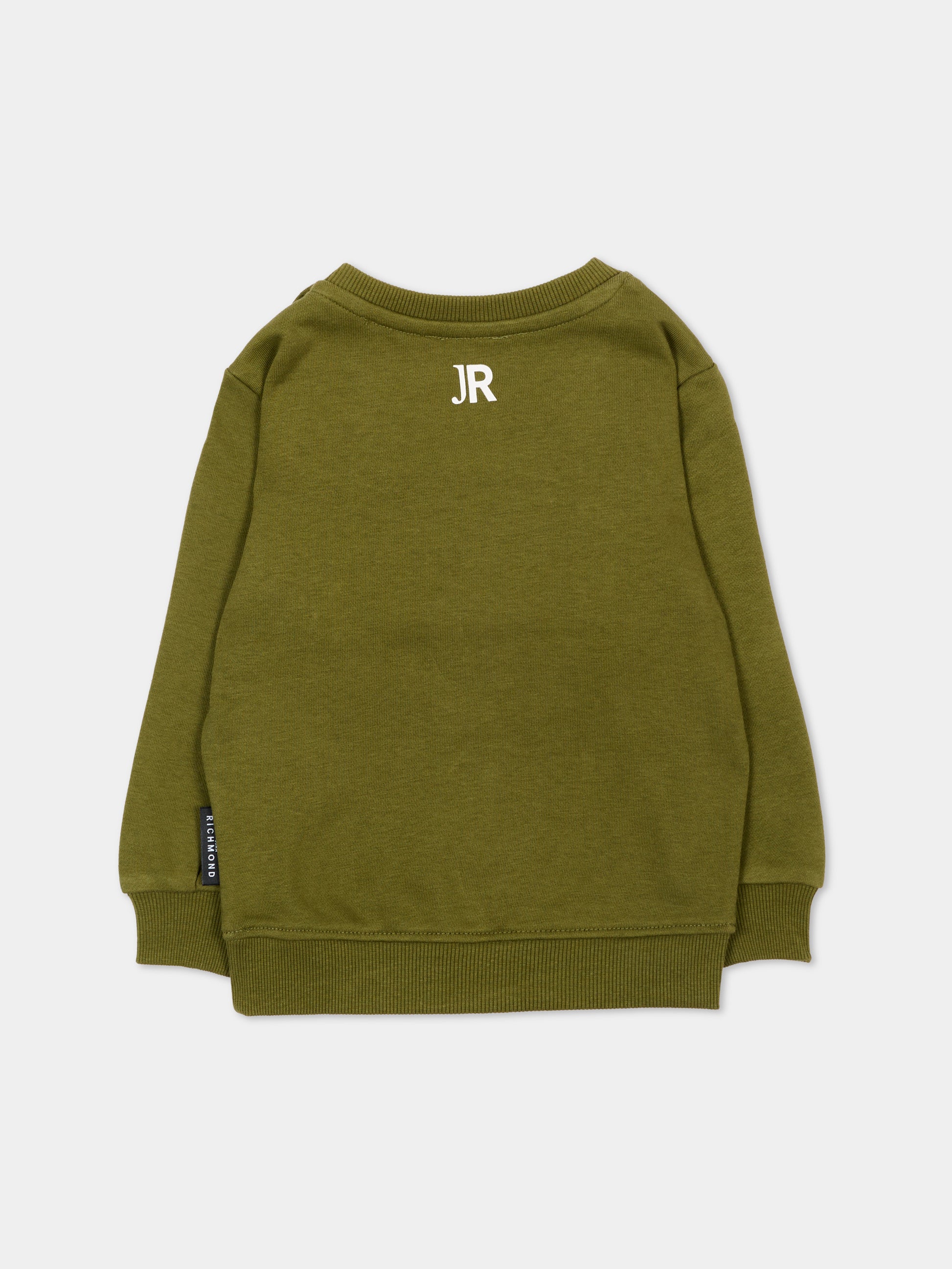Felpa verde per neonato con logo,Richmond,RIA26003FE GREEN_MIL GREEN MILITARY.