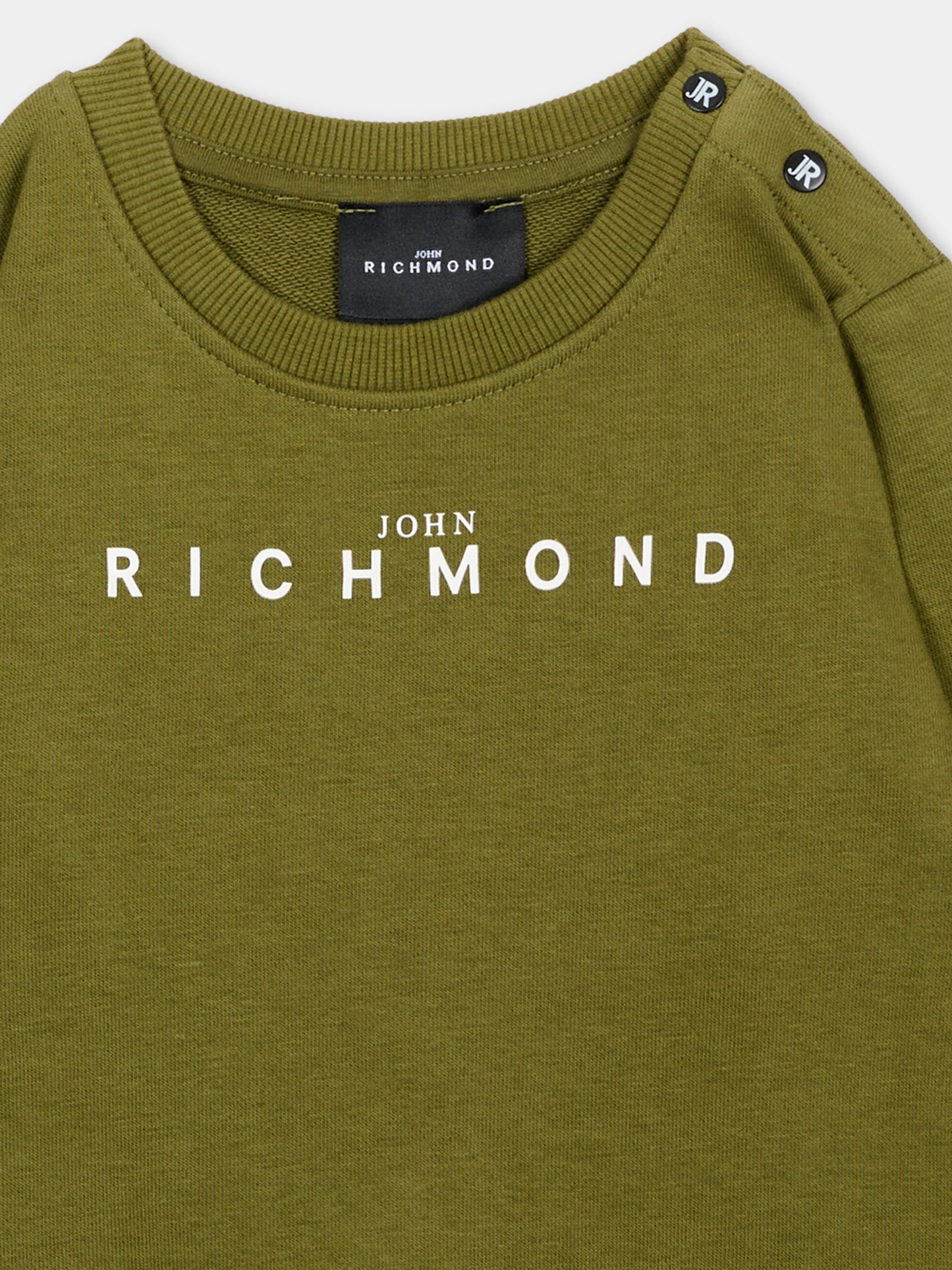 Felpa verde per neonato con logo,Richmond,RIA26003FE GREEN_MIL GREEN MILITARY.