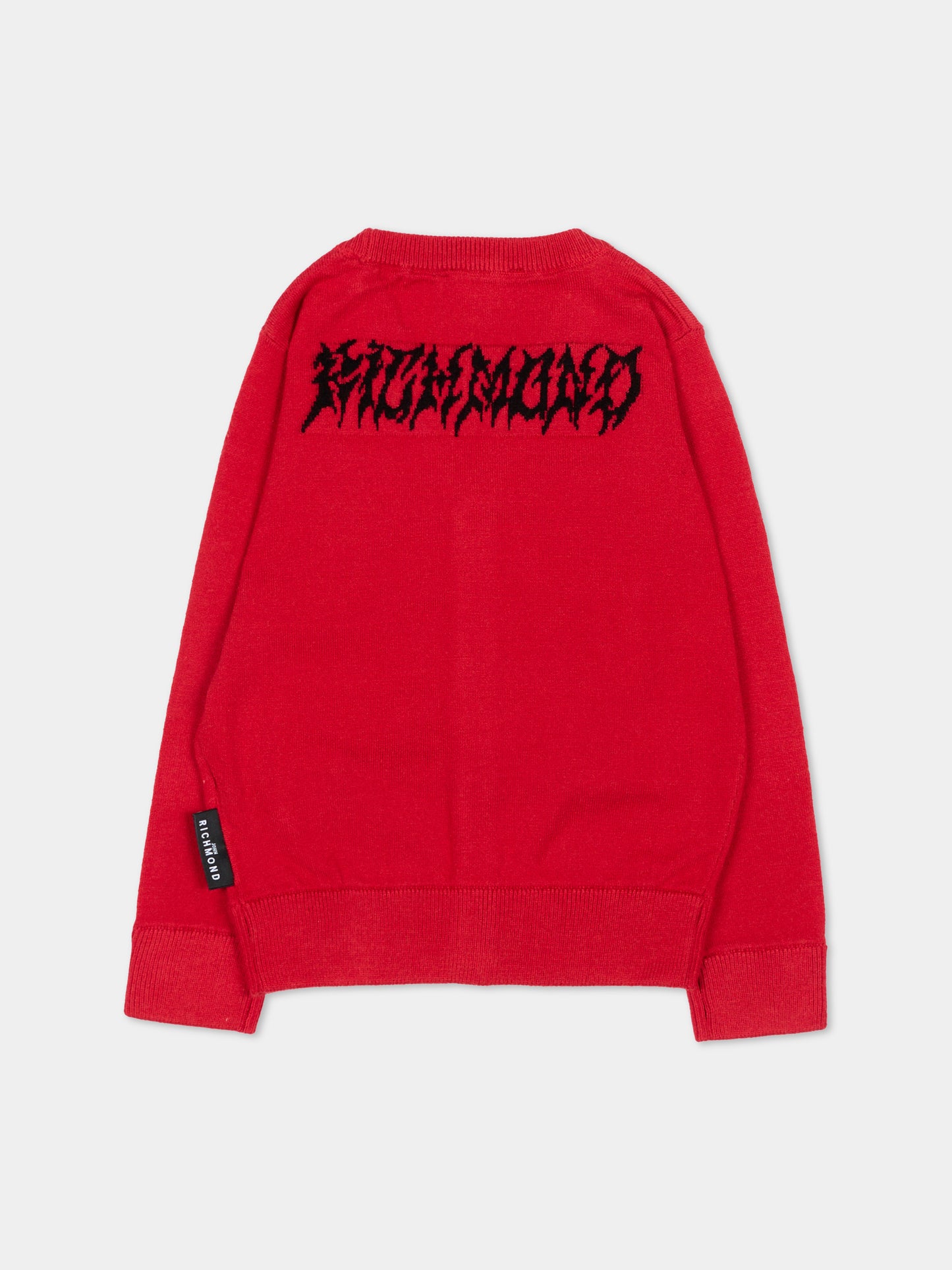 Cardigan rosso per neonato con logo,Richmond,RIA26036CD RED/BLACK RED