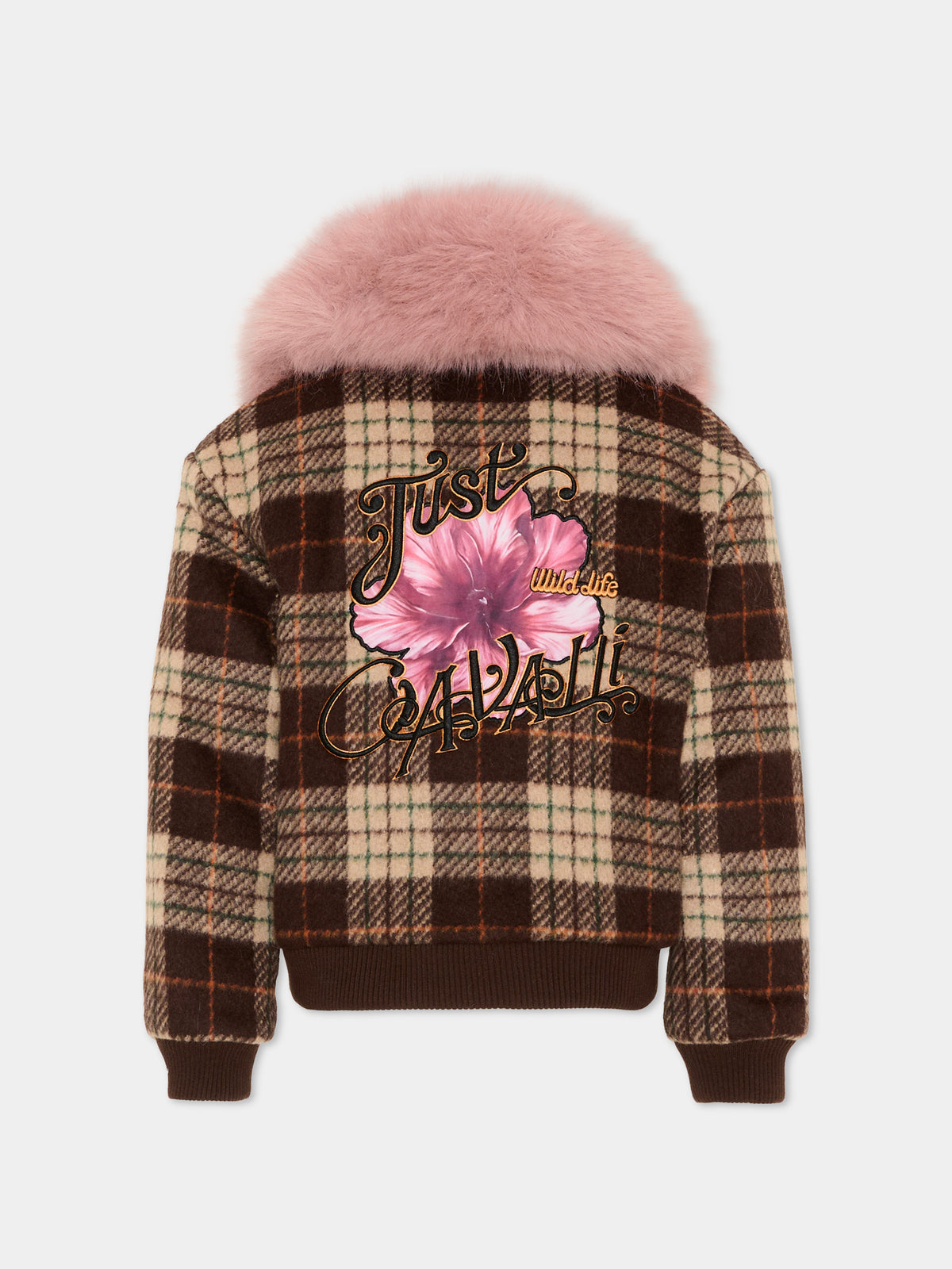 Giubbotto multicolor per bambina tartan,Just Cavalli Kids,JGA26037GB MULTICOL.T MULTICOLOR TARTAN