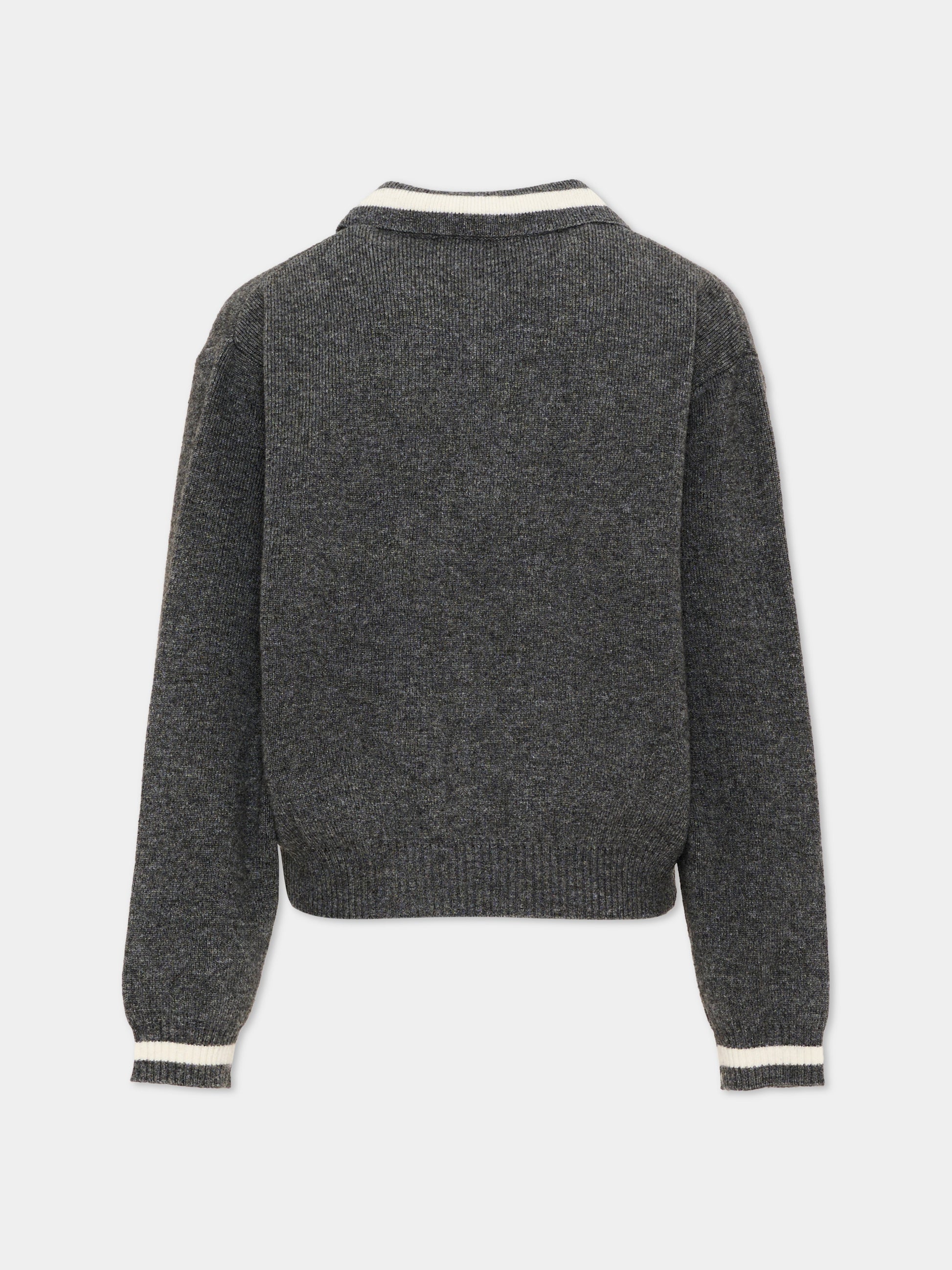 Maglione grigio per bambina con logo,Trussardi Junior,TGA26047MA GREY_LIG.M GREY LIGHT MELANGE