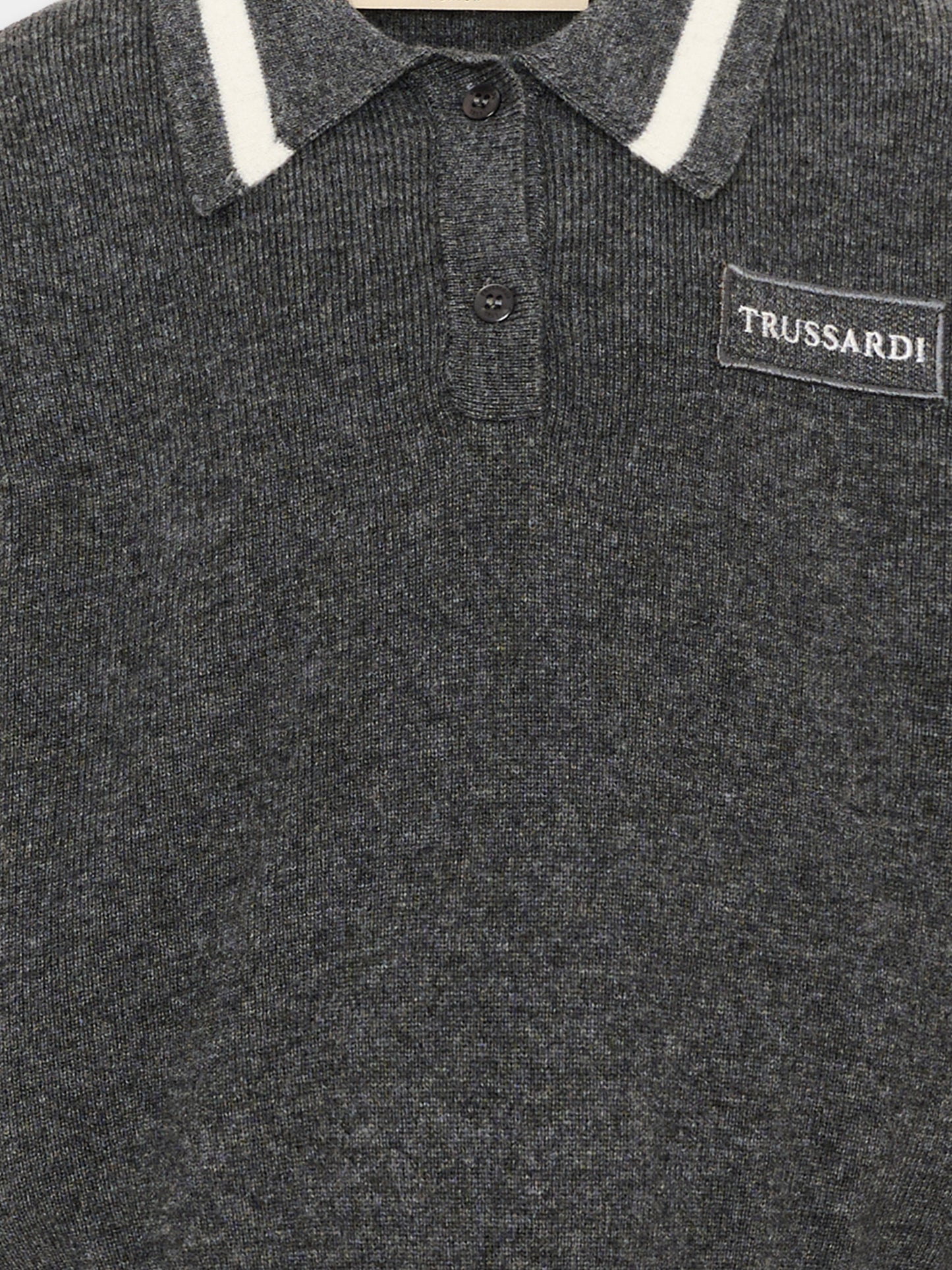 Maglione grigio per bambina con logo,Trussardi Junior,TGA26047MA GREY_LIG.M GREY LIGHT MELANGE
