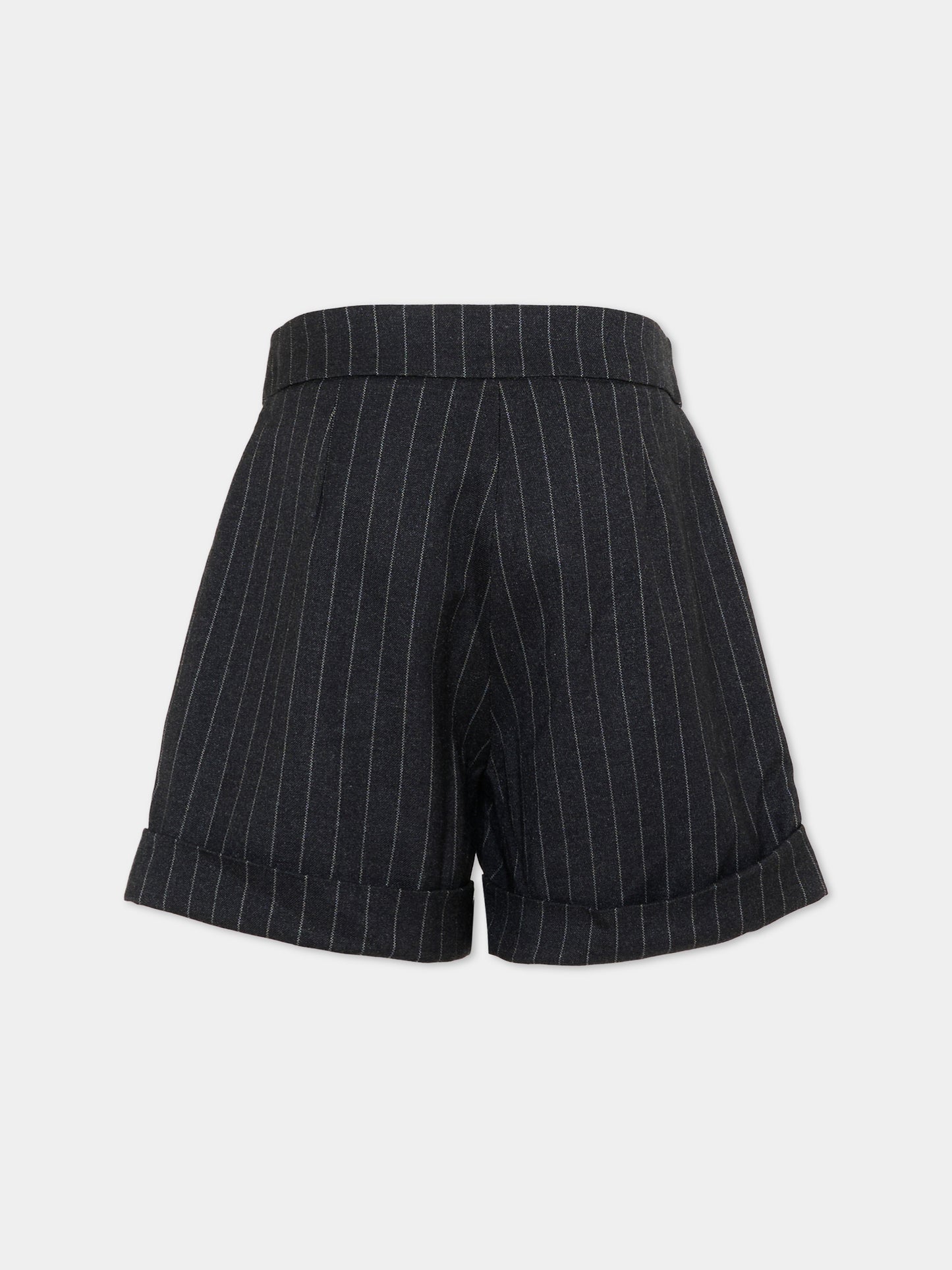 Shorts grigio per bambina a righe,Trussardi Junior,TGA26043SH GREY/O-WHT GREY