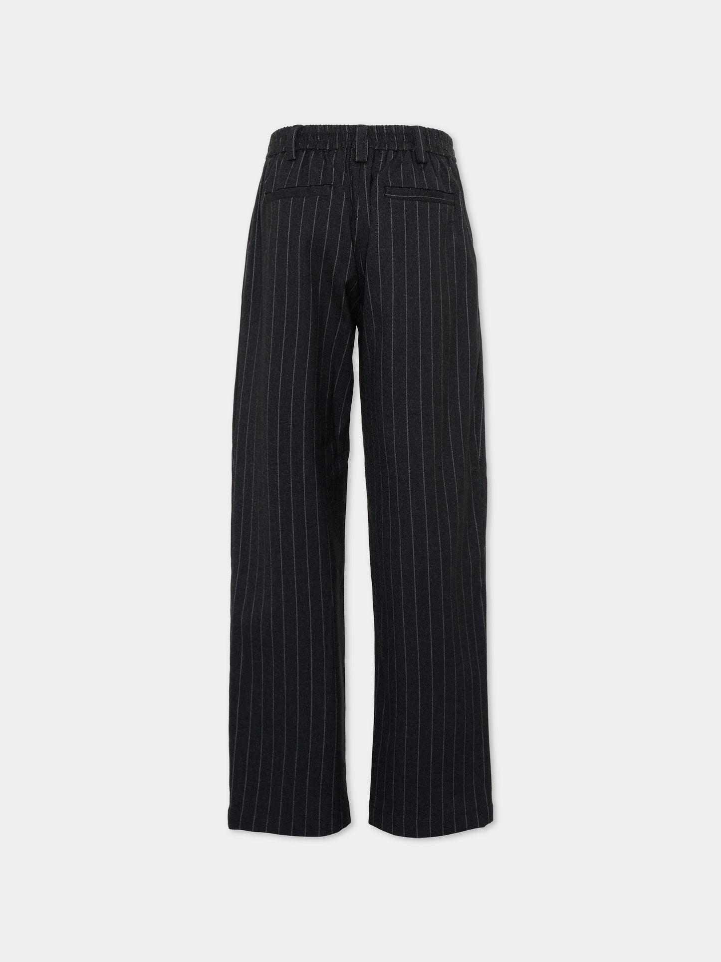Pantaloni grigi per bambina gessati,Trussardi Junior,TGA26045PA GREY/O-WHT GREY