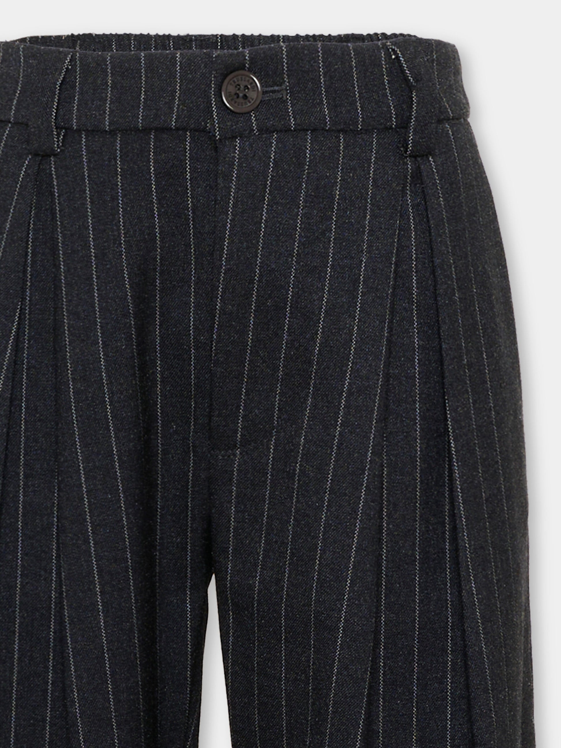 Pantaloni grigi per bambina gessati,Trussardi Junior,TGA26045PA GREY/O-WHT GREY