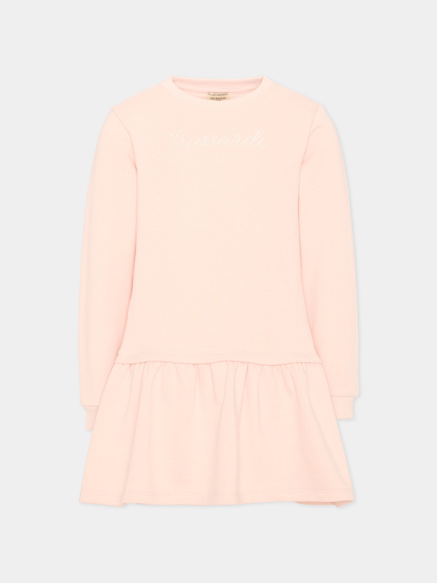 Vestito rosa per bambina con logo,Trussardi Junior,TIA26026VE BLUSH BLUSH
