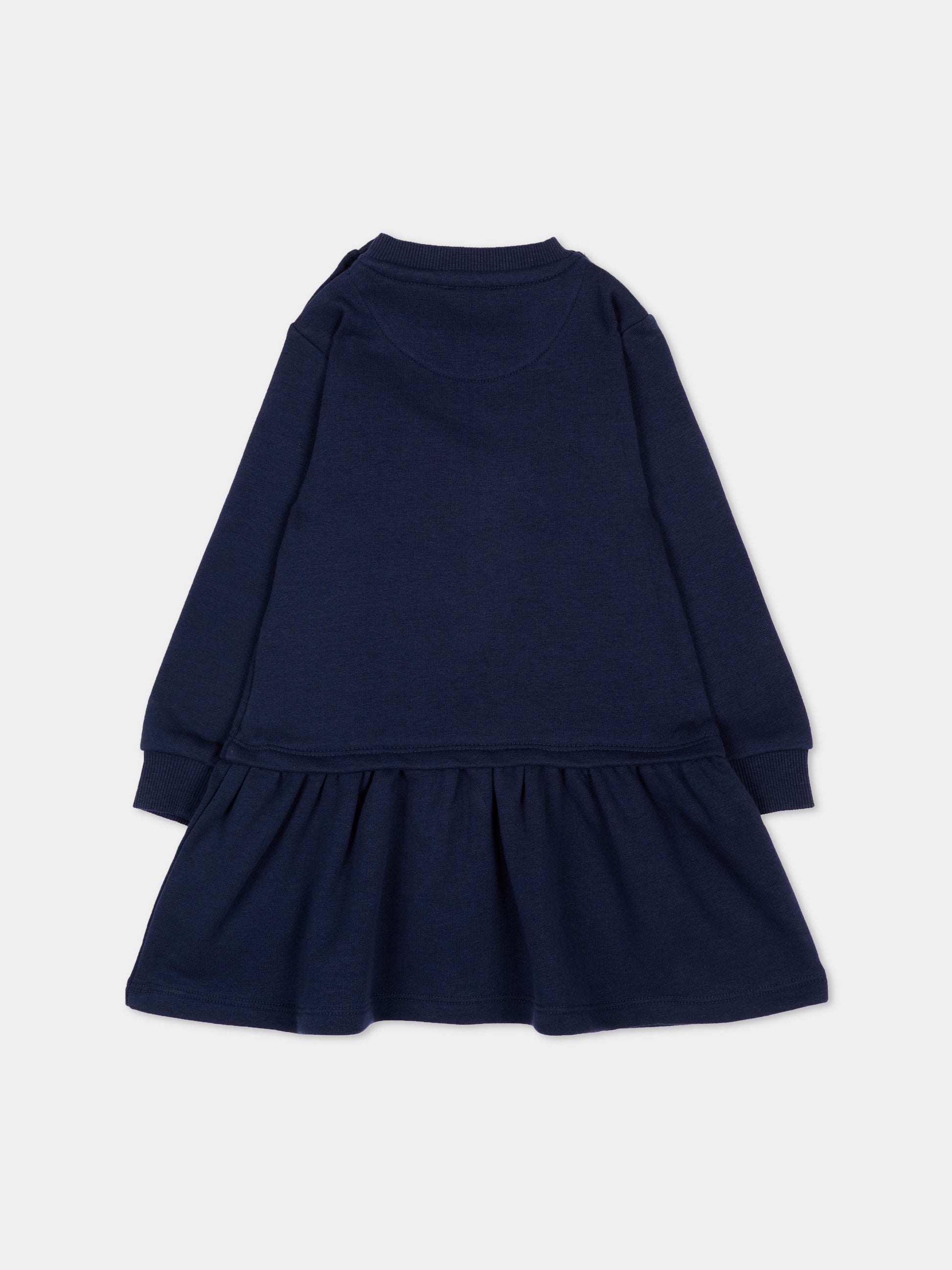 Vestito blu per neonata con logo,Trussardi Junior,TIA26026VE BLUE_NAVAL BLUE NAVAL