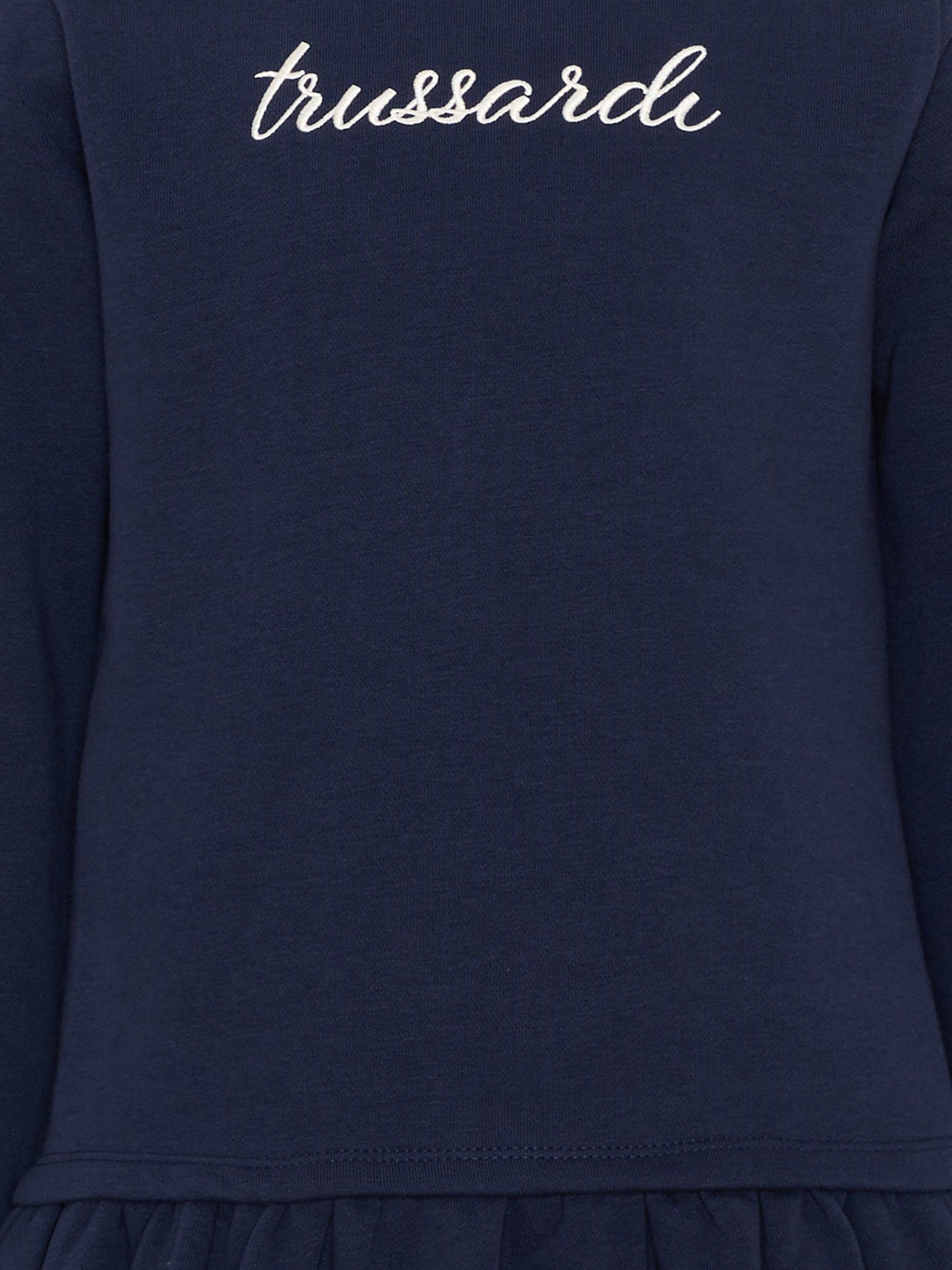 Vestito blu per bambina con logo,Trussardi Junior,TIA26026VE BLUE_NAVAL BLUE NAVAL